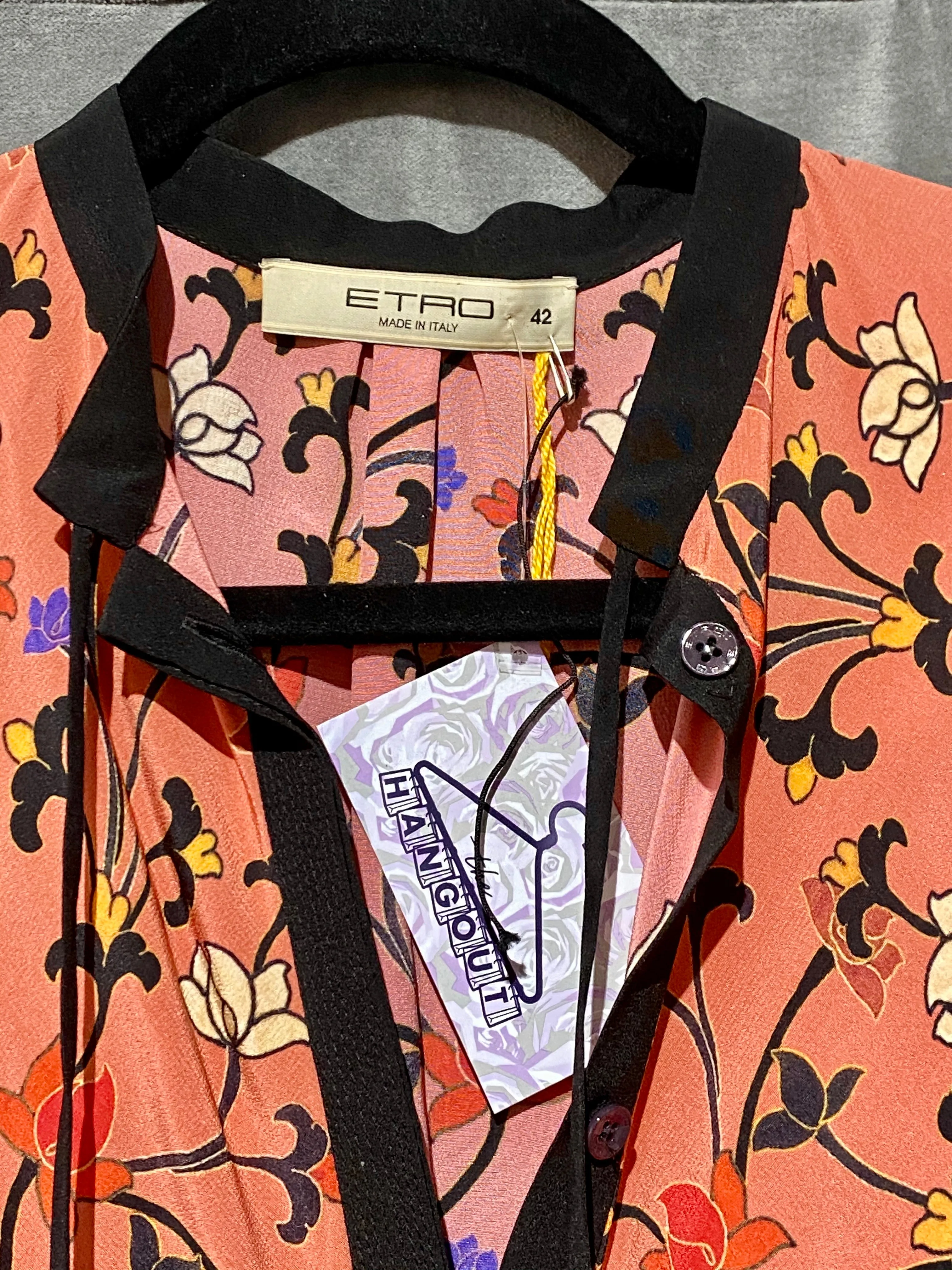 Etro Floral Short Sleeve Silk Dress
