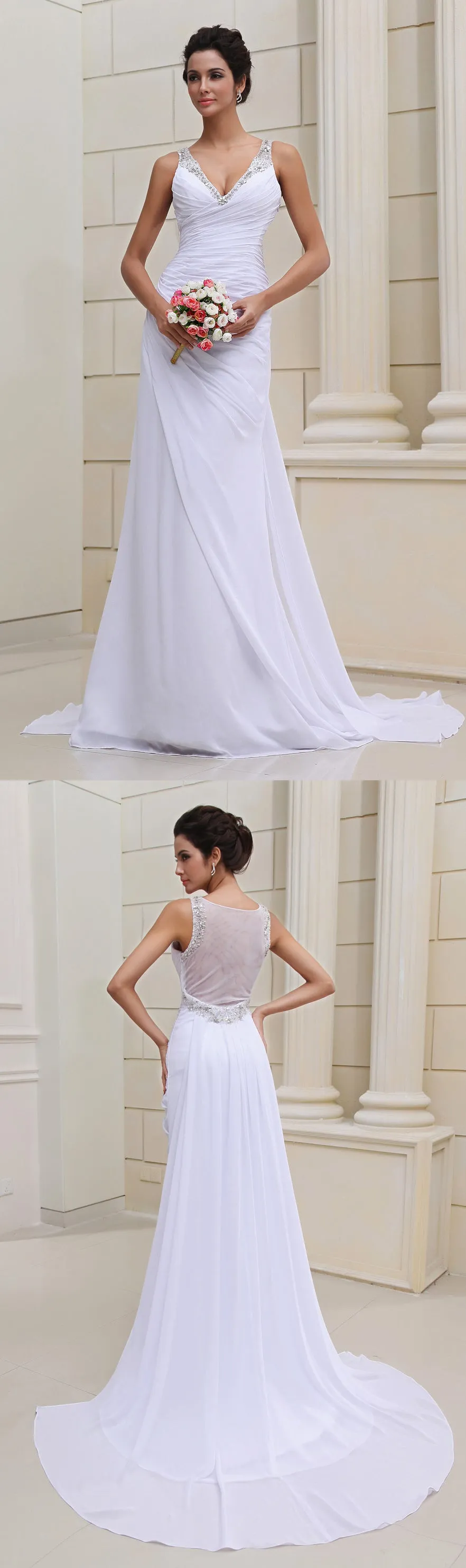Flaterring Deep Strapless Gown With Se Sequins-GC_705014