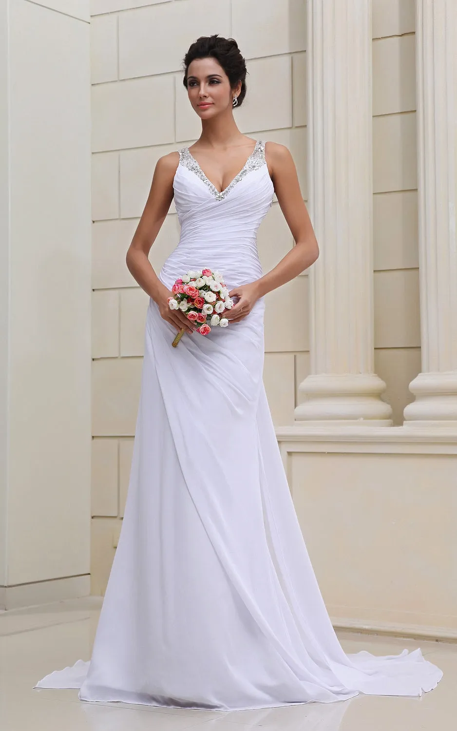 Flaterring Deep Strapless Gown With Se Sequins-GC_705014
