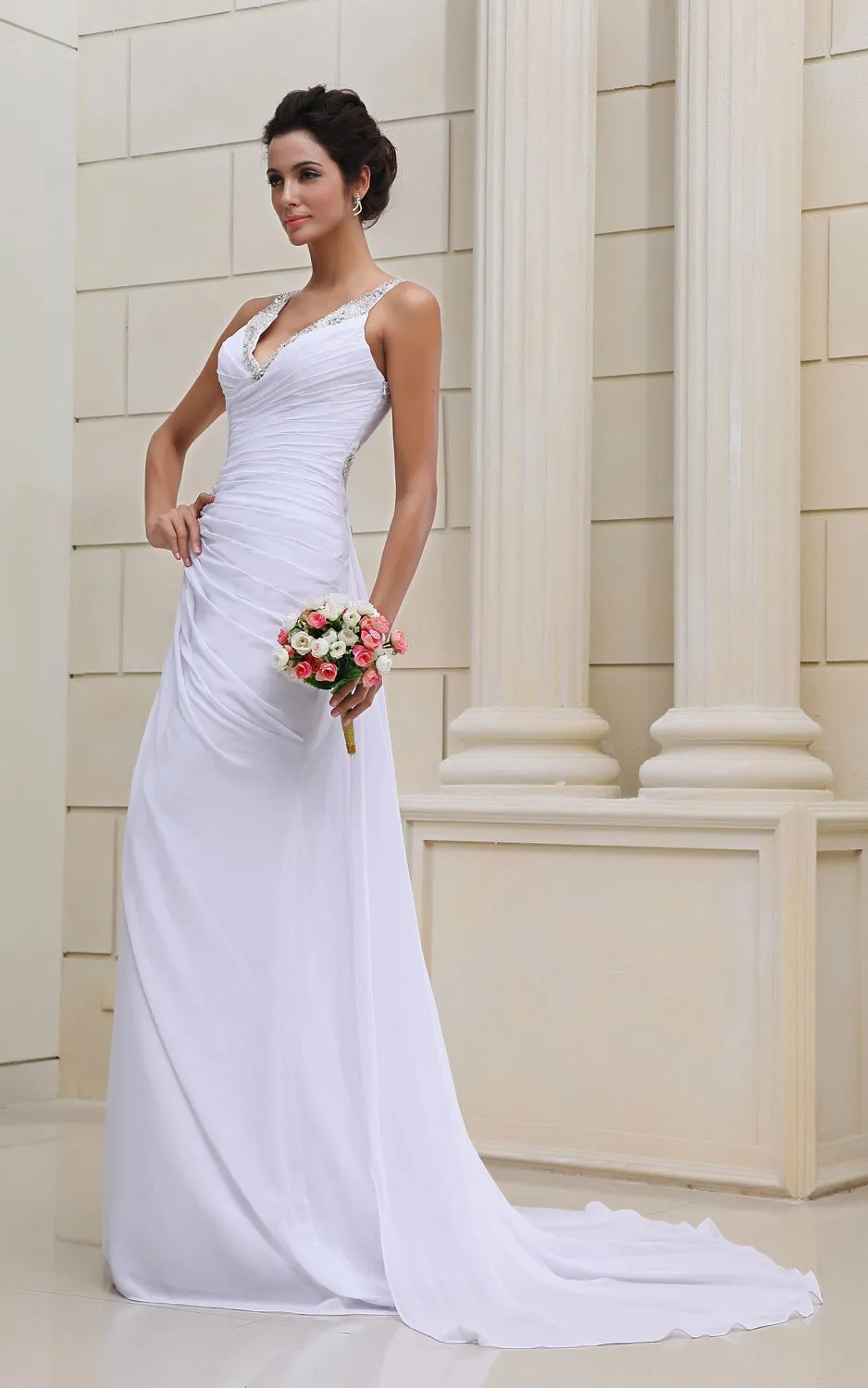 Flaterring Deep Strapless Gown With Se Sequins-GC_705014
