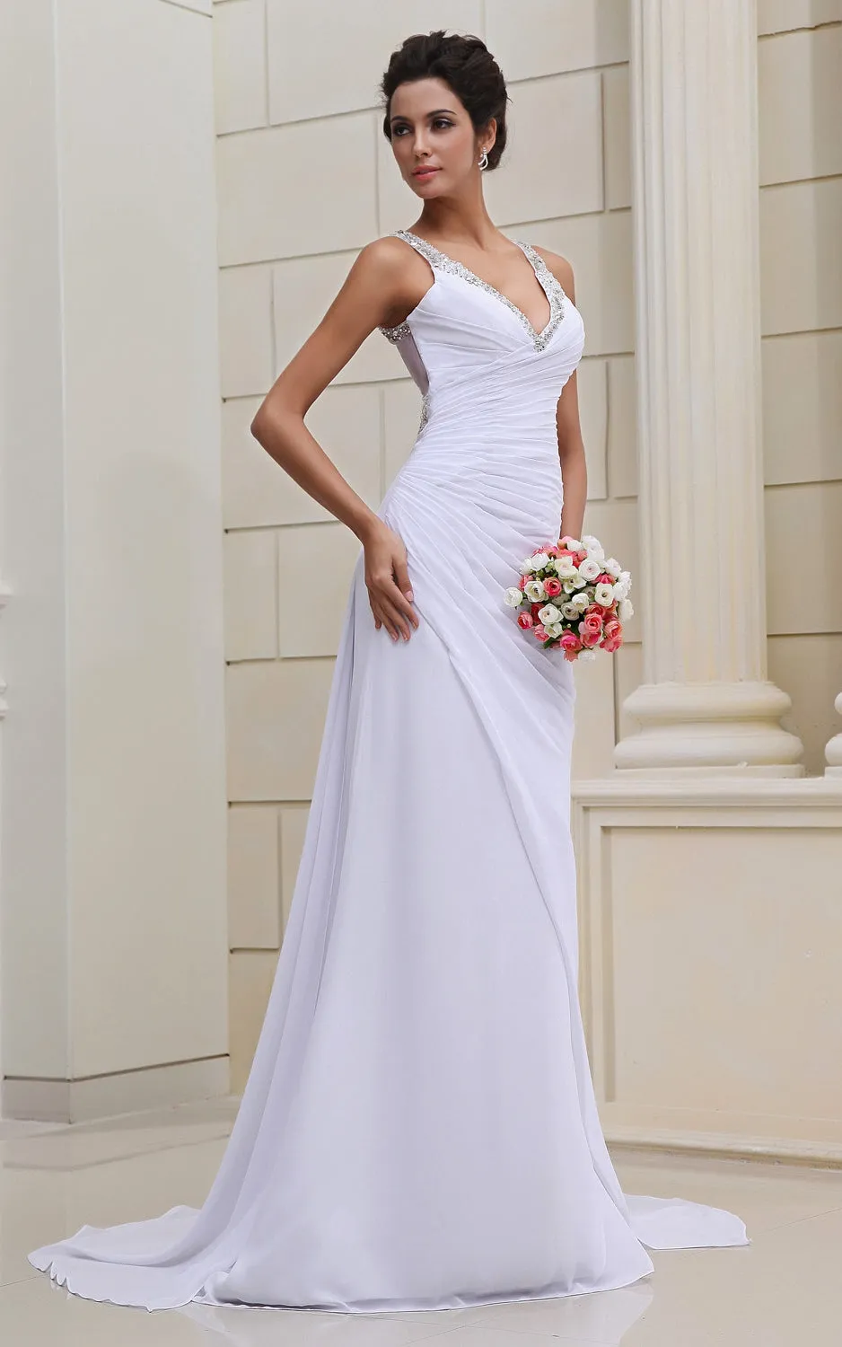 Flaterring Deep Strapless Gown With Se Sequins-GC_705014