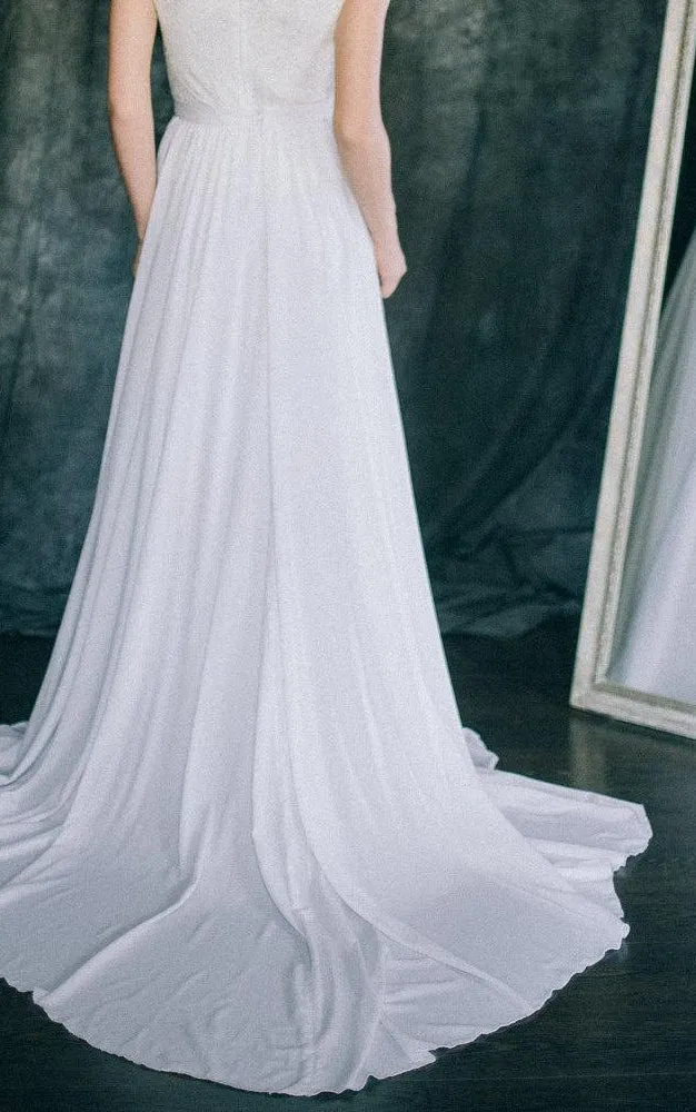 Floor-Length Chiffon Satin Weddig Dress
