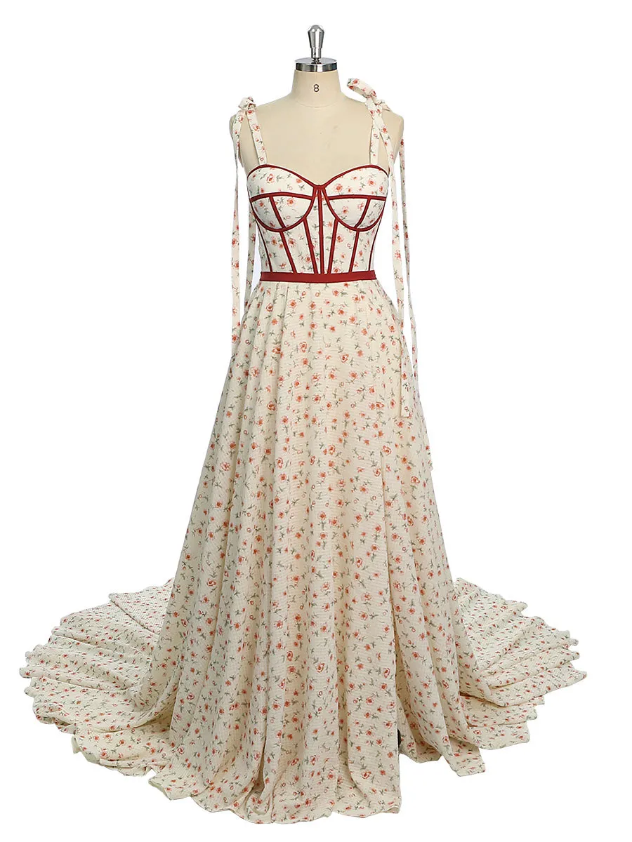 Floral Chiffon Woman Dress Multi Colors Dress for Photo Shoots YW231032