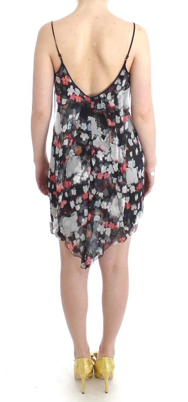 Floral silk mini dress