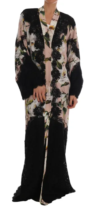 Foral Lace Peonies Kaftan Abaya Dress