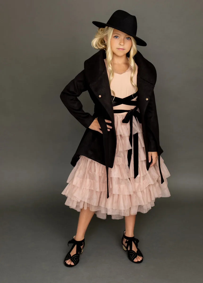 Geneva Petticoat Dress in Blush & Black