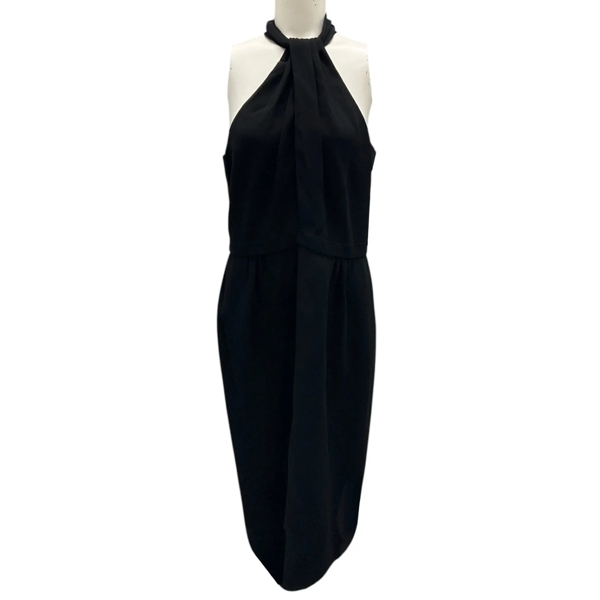 Giambattista Valli Black Sleeveless Crepe Midi Dress