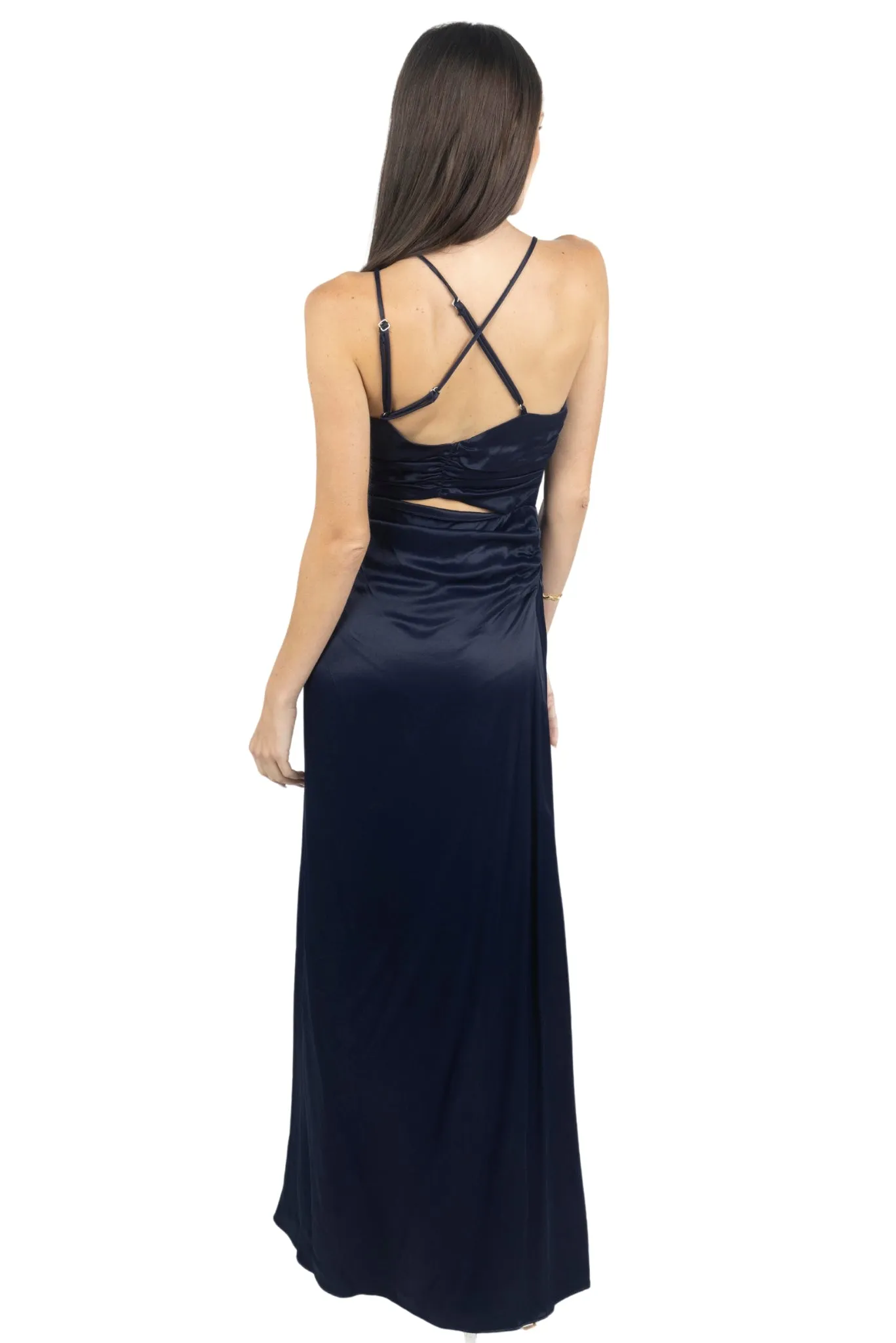 Gisselle Maxi Women's Gown In Midnight Blue