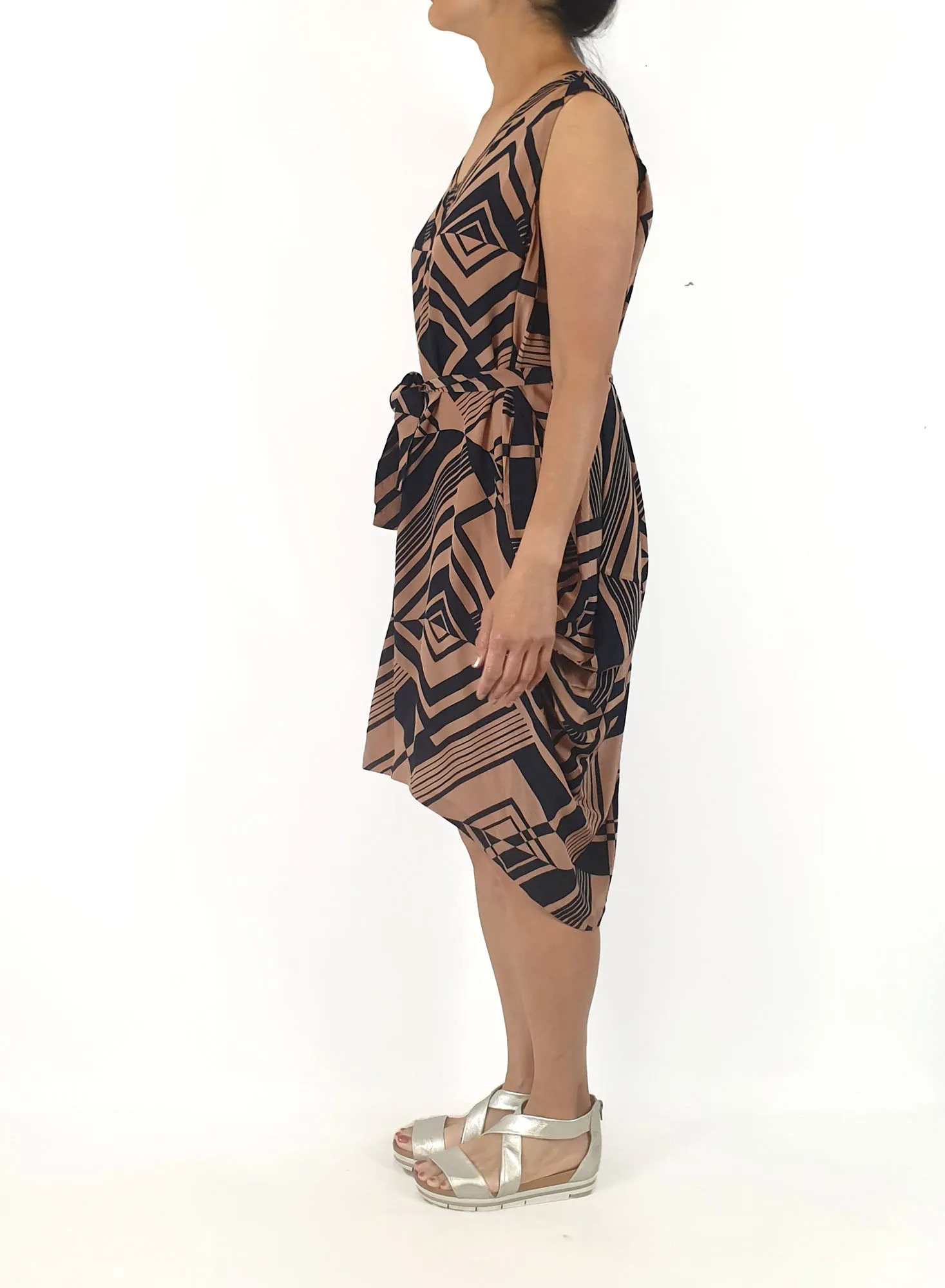 Gorman silk black and brown dress size 12 (tiny fit, best fits 10)