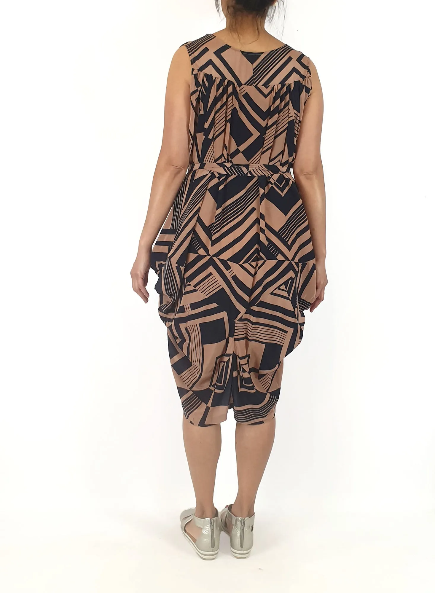 Gorman silk black and brown dress size 12 (tiny fit, best fits 10)