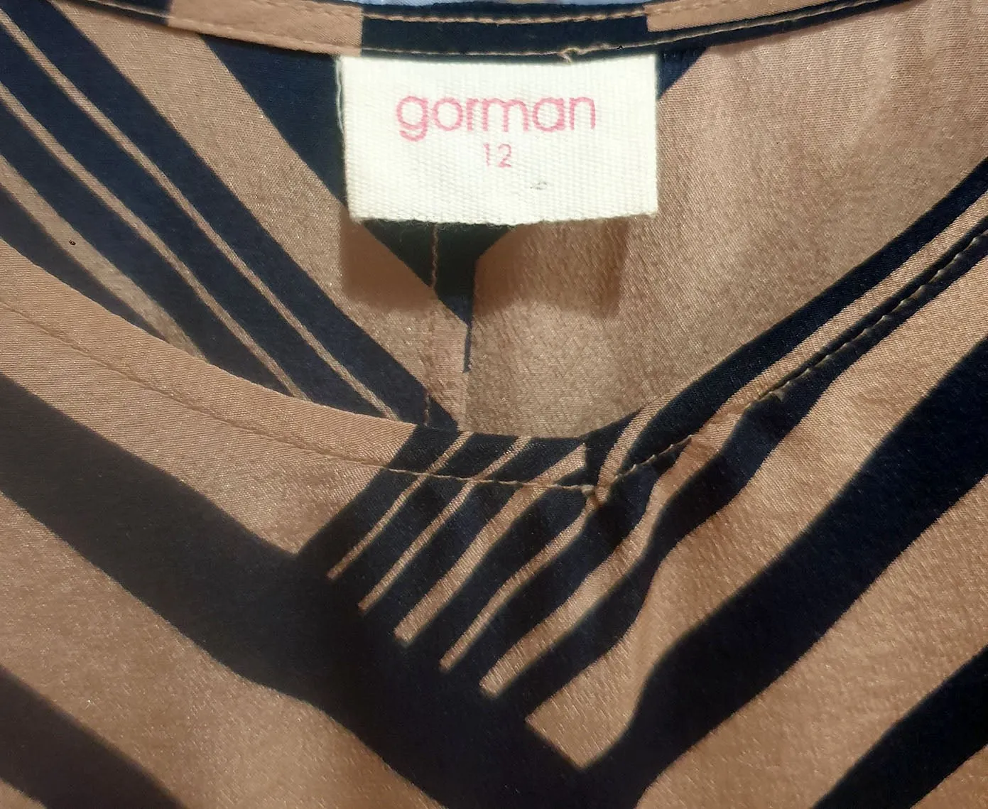 Gorman silk black and brown dress size 12 (tiny fit, best fits 10)
