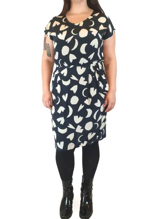 Gorman silk navy dress with symbol print size 14