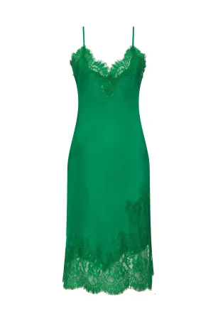 Grace Lace Silk Dress Tourmaline Green