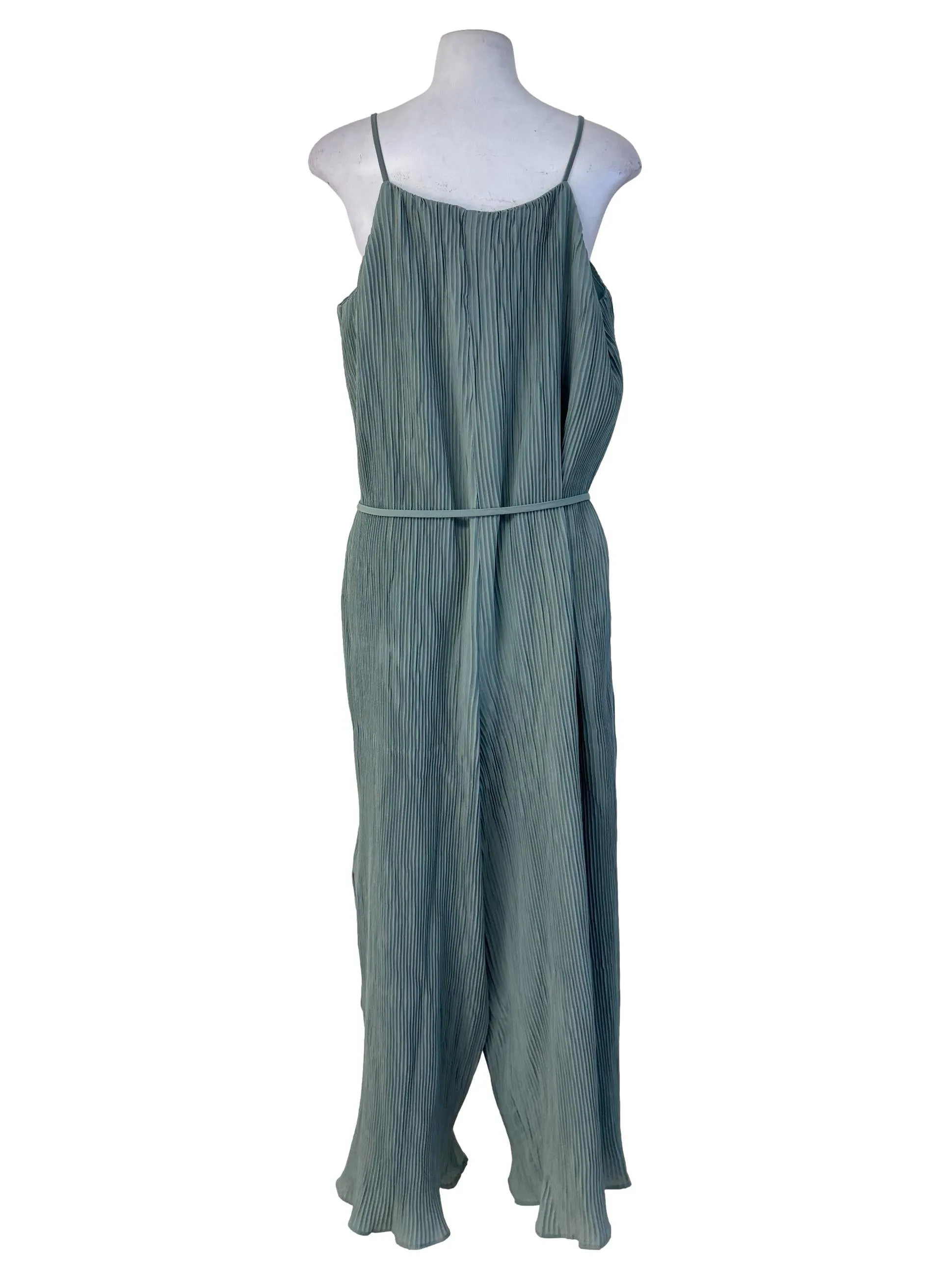Green Pleated Jumpsuits