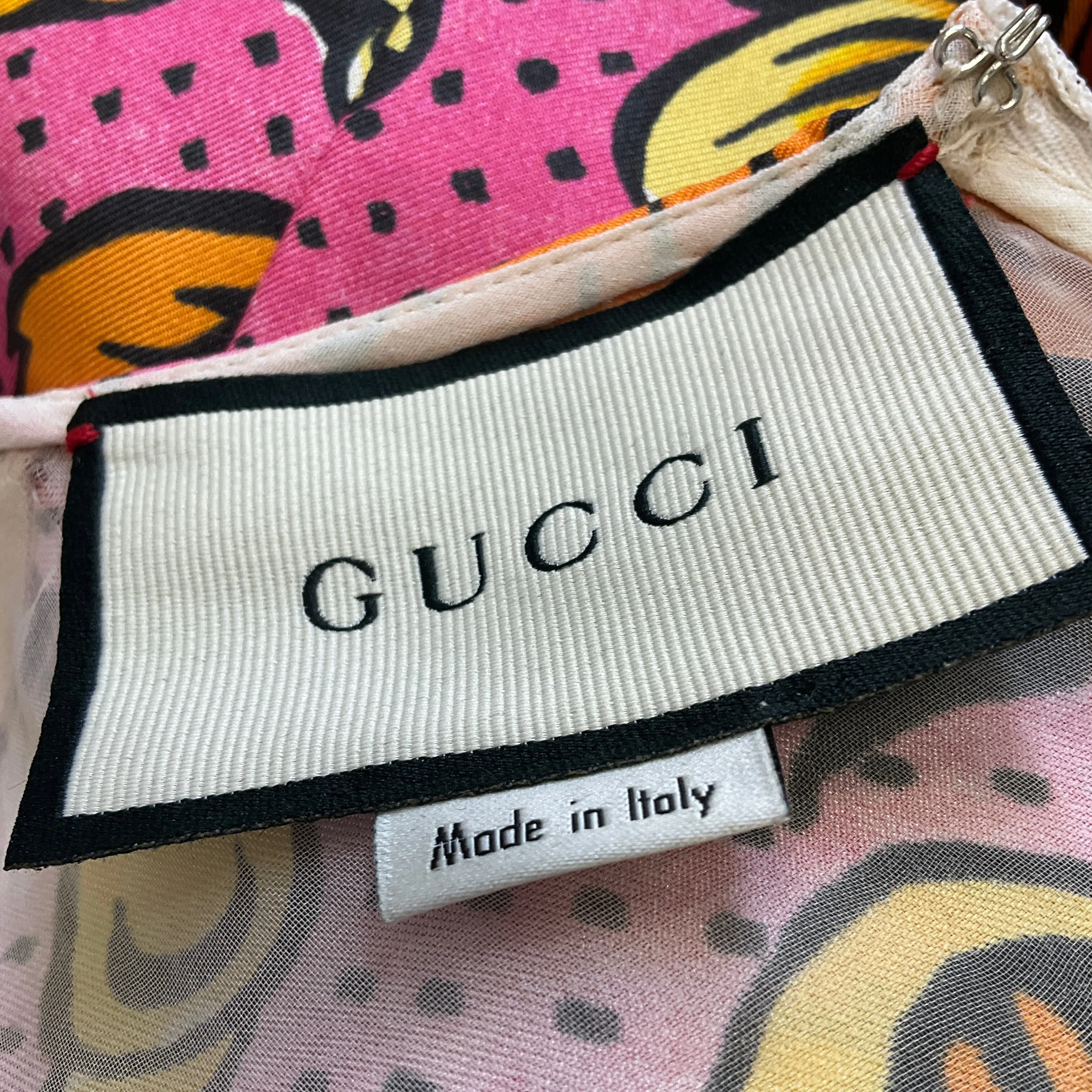 Gucci Pink Multi 2018 Pleated Floral Sleeveless Silk Midi Dress