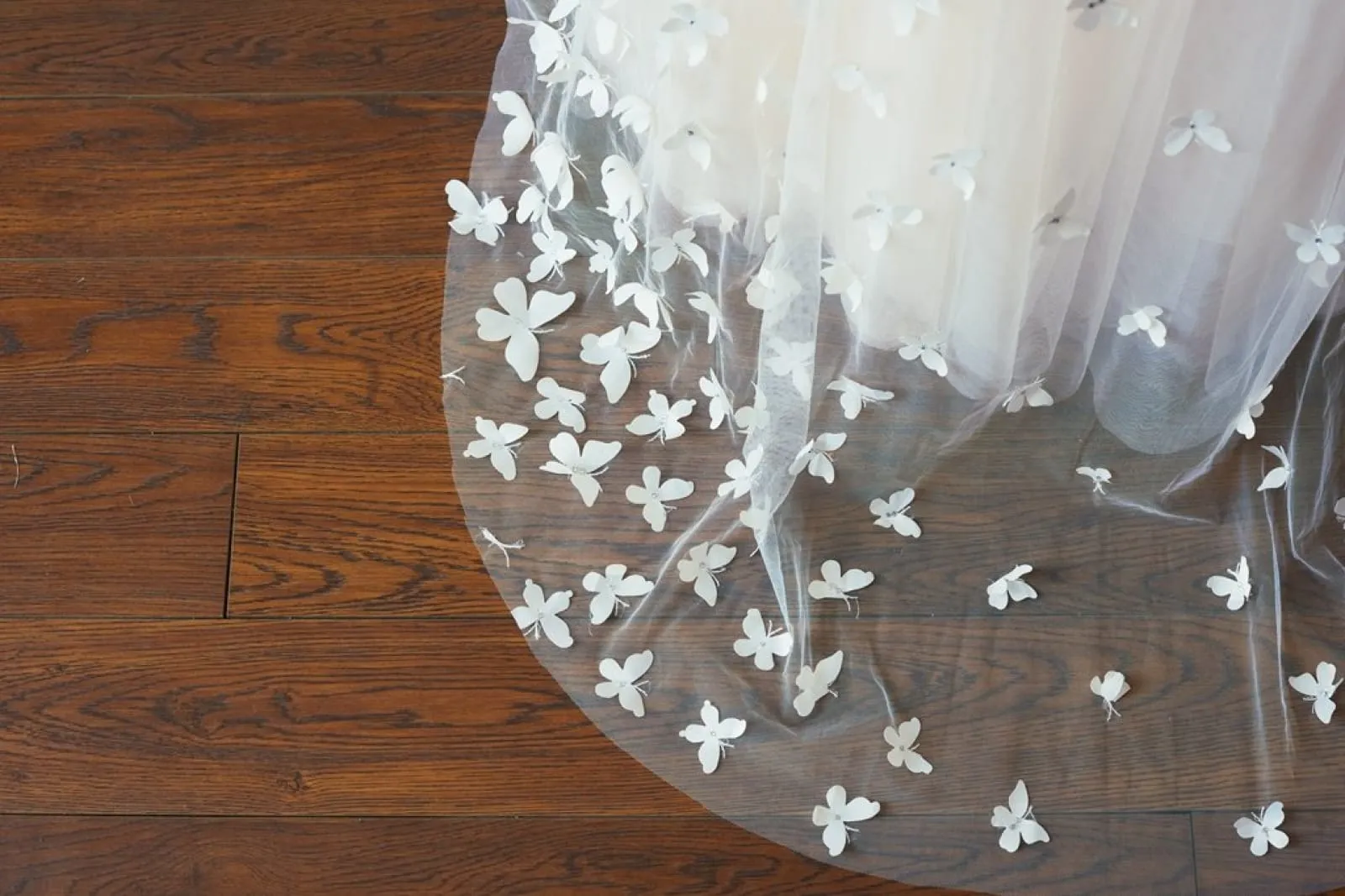 Ivory Lace Pink Tulle Wedding Party Flower Girl Dress, Butterfly Cape
