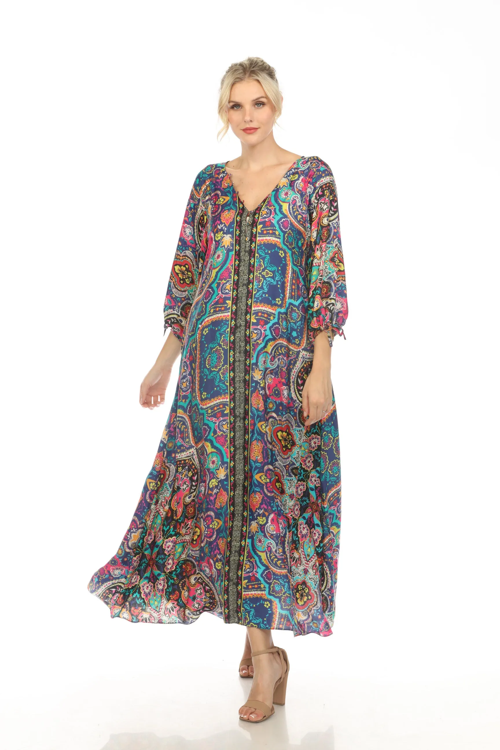 Johnny Was Hannah Paisley Long Dress Plus Size CSW4323-DX