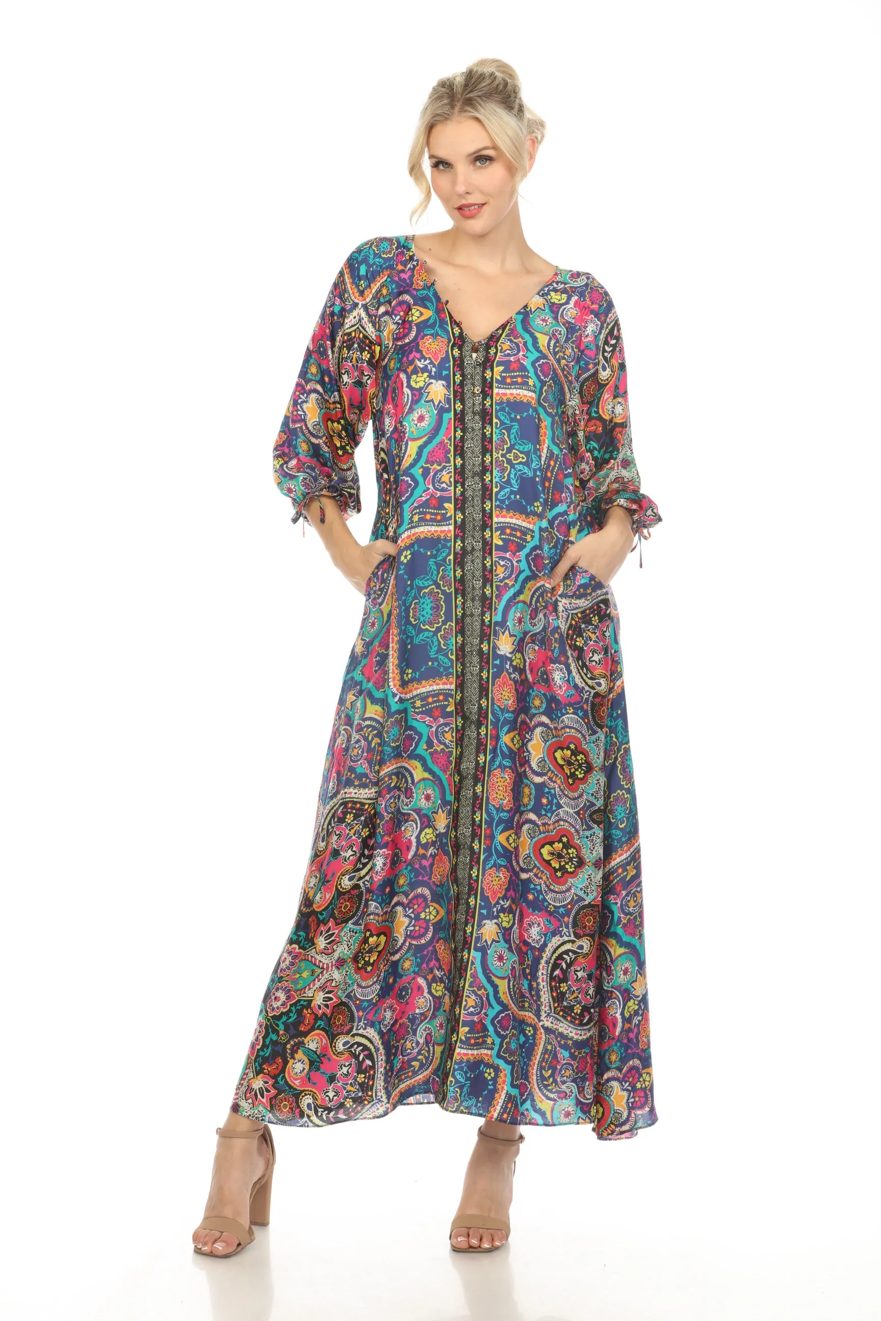 Johnny Was Hannah Paisley Long Dress Plus Size CSW4323-DX