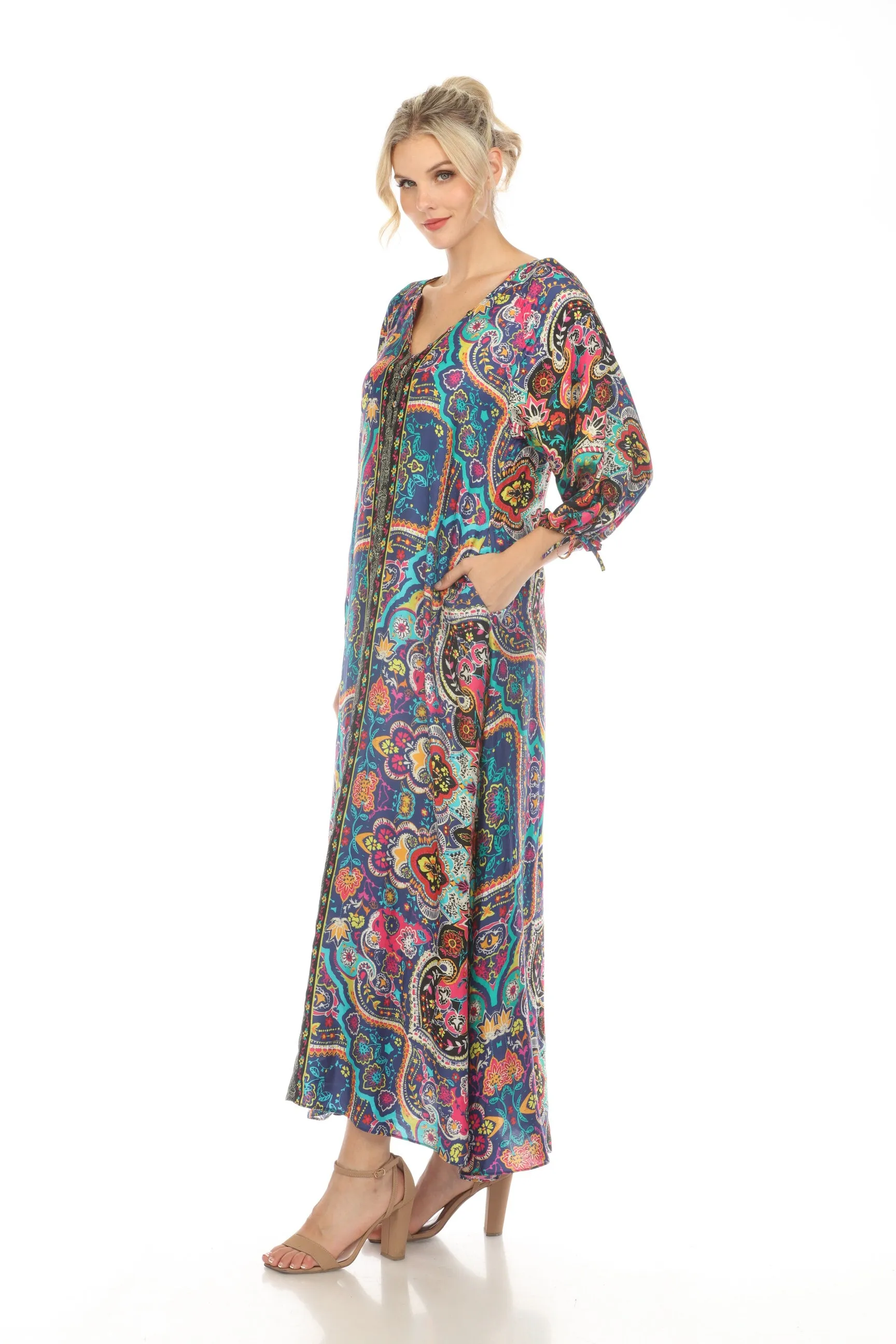 Johnny Was Hannah Paisley Long Dress Plus Size CSW4323-DX