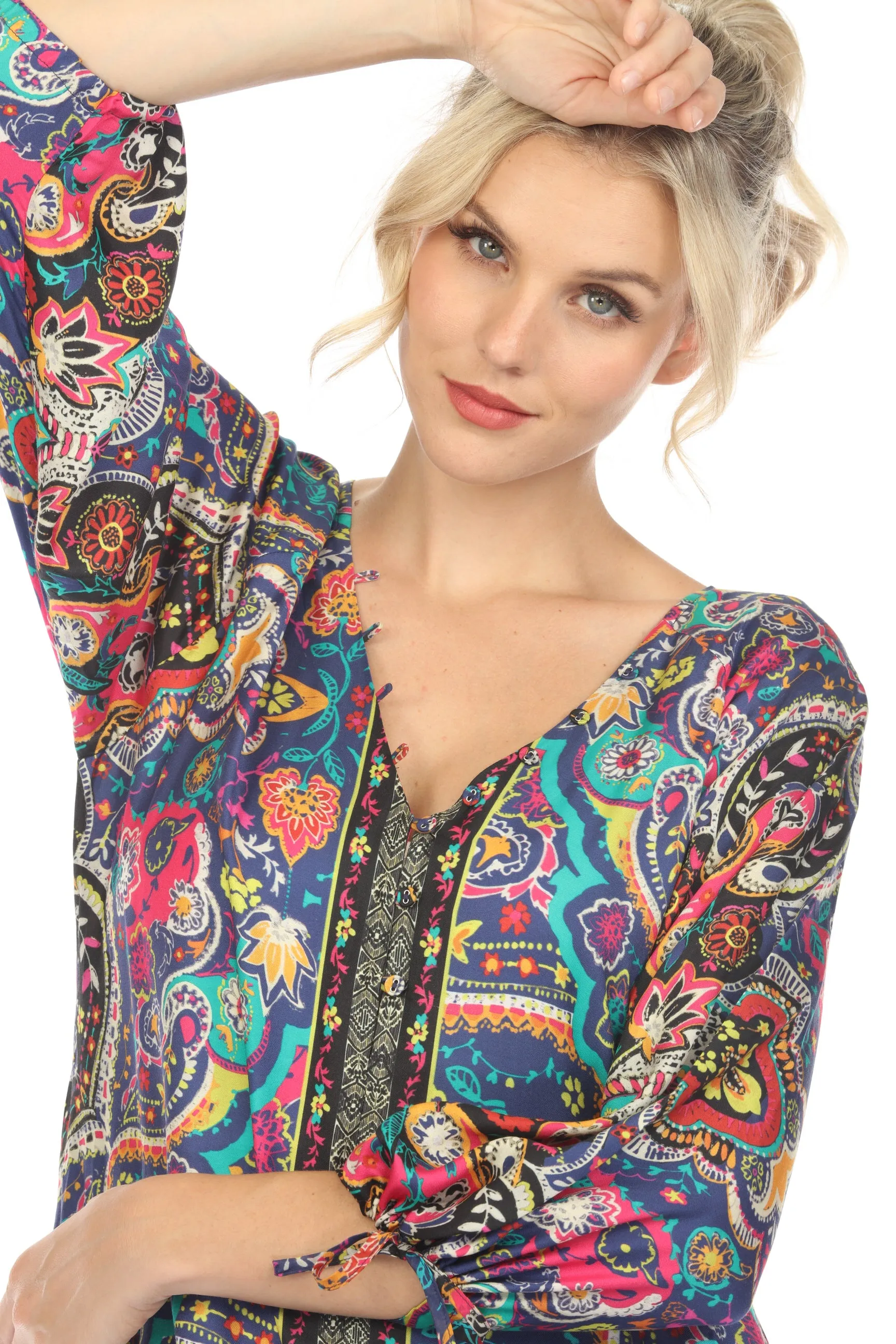 Johnny Was Hannah Paisley Long Dress Plus Size CSW4323-DX