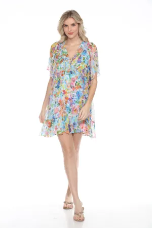 Johnny Was Jade Margareta Floral Silk Mini Dress L38024