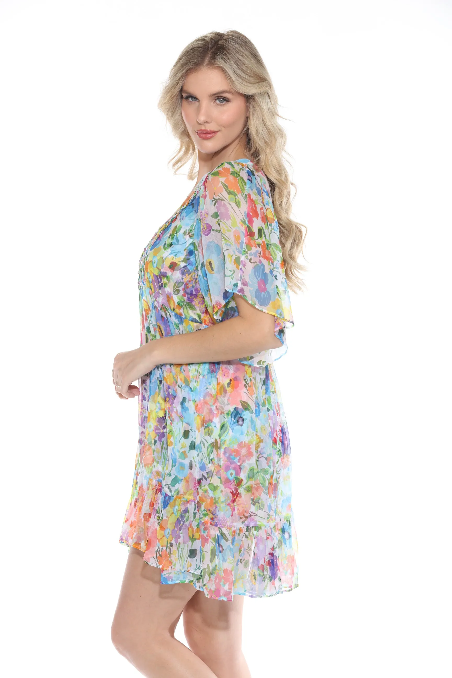 Johnny Was Jade Margareta Floral Silk Mini Dress L38024