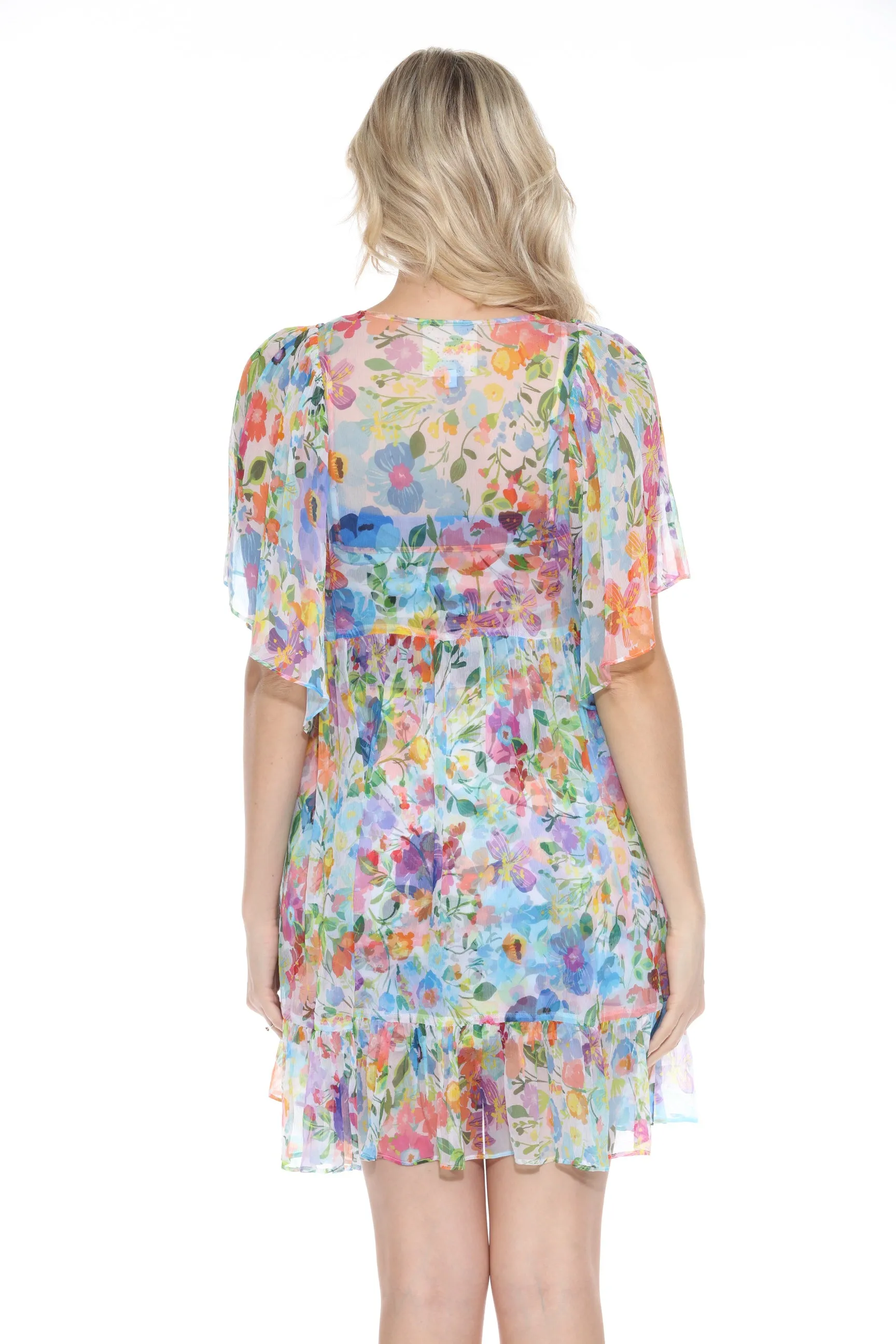 Johnny Was Jade Margareta Floral Silk Mini Dress L38024