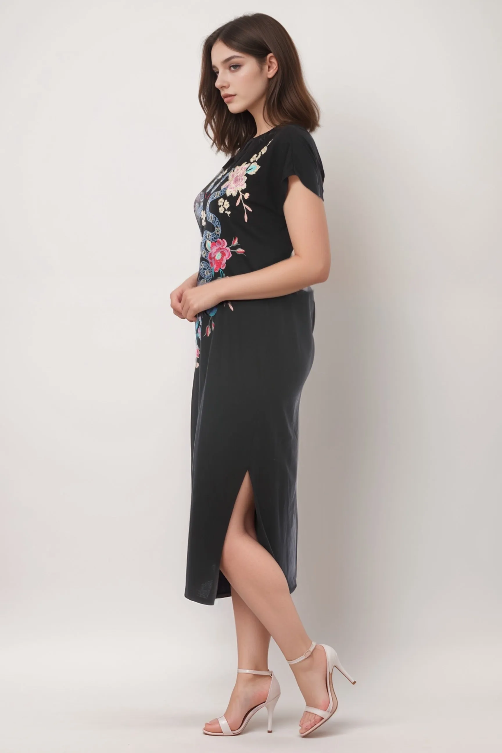 Johnny Was JWLA Black Edie Relaxed Knit Dress J32224 Plus Size