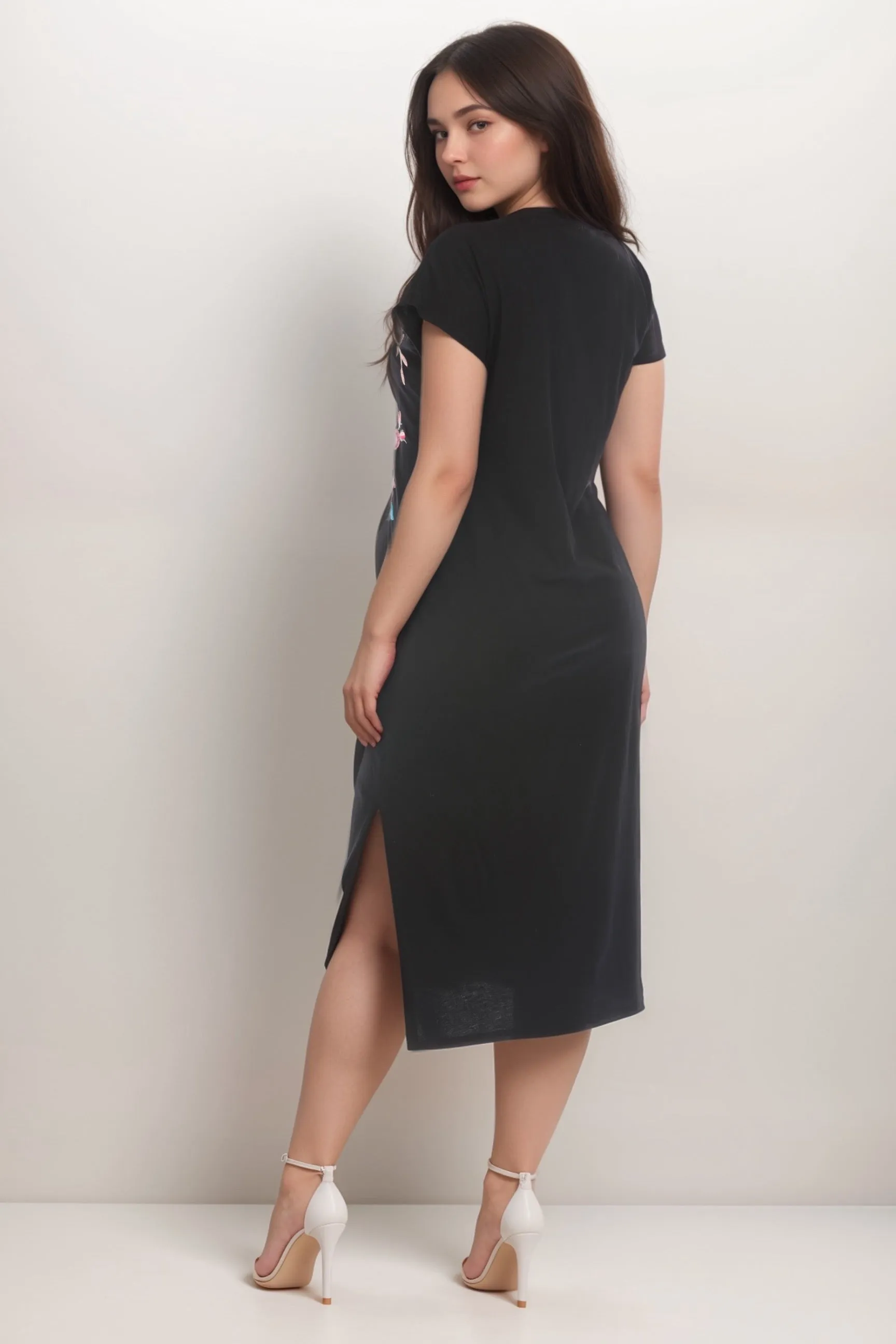 Johnny Was JWLA Black Edie Relaxed Knit Dress J32224 Plus Size