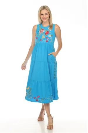 Johnny Was JWLA Celina Tiered Maxi Dress Boho Chic J32124 *