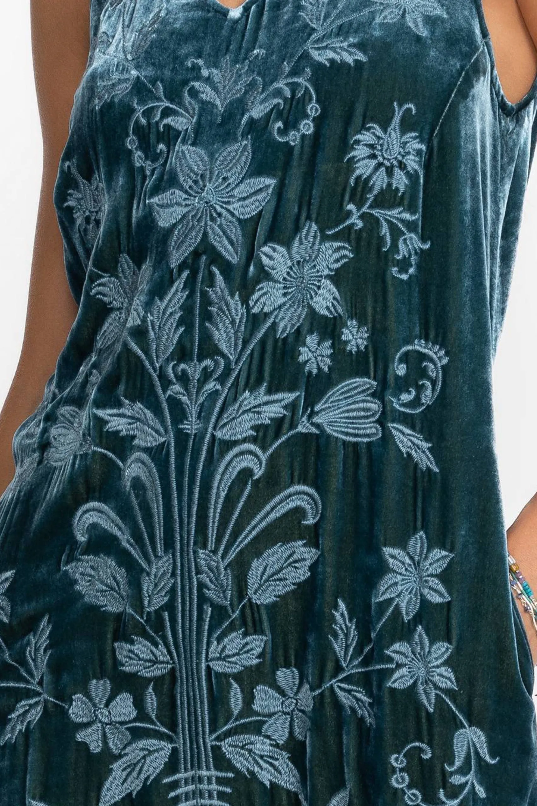 Johnny Was JWLA Talithia Velvet V-Neck Midi Tank Dress J33124 *