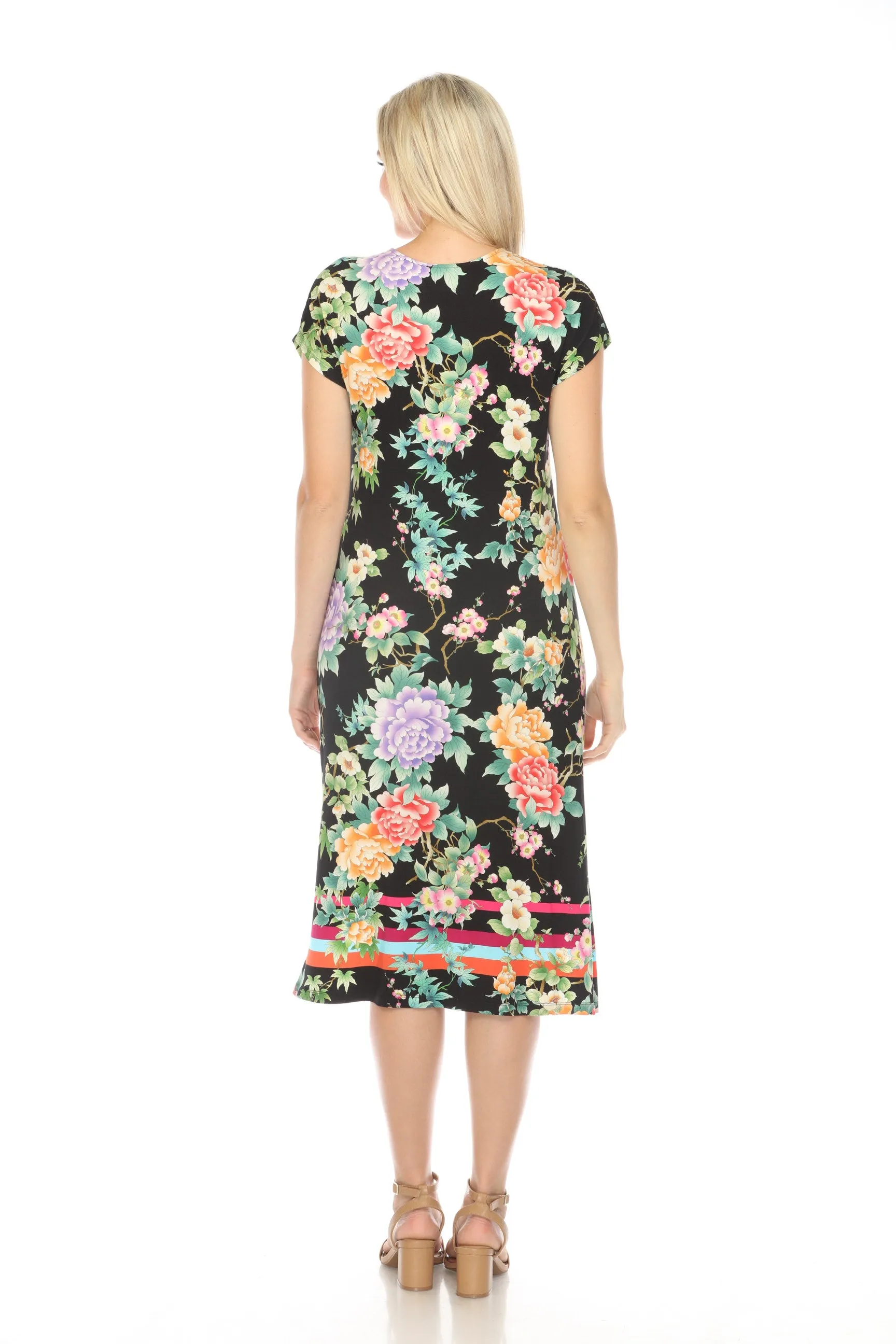 Johnny Was Le Jardin Henley Midi Dress T36124