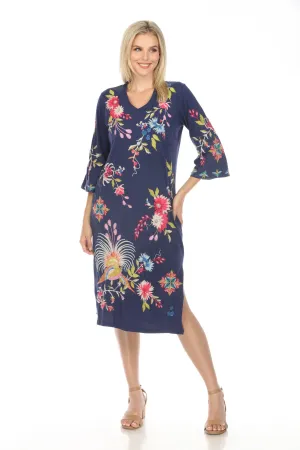 Johnny Was Navy Julie Kimono Sleeve Tee Dress Petites R32423-E