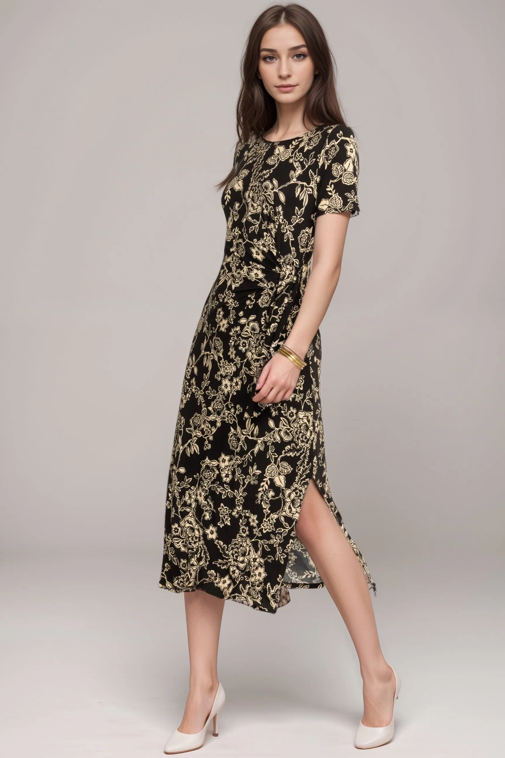 Johnny Was The Janie Favorite Side Tie Knit Midi Dress T36424