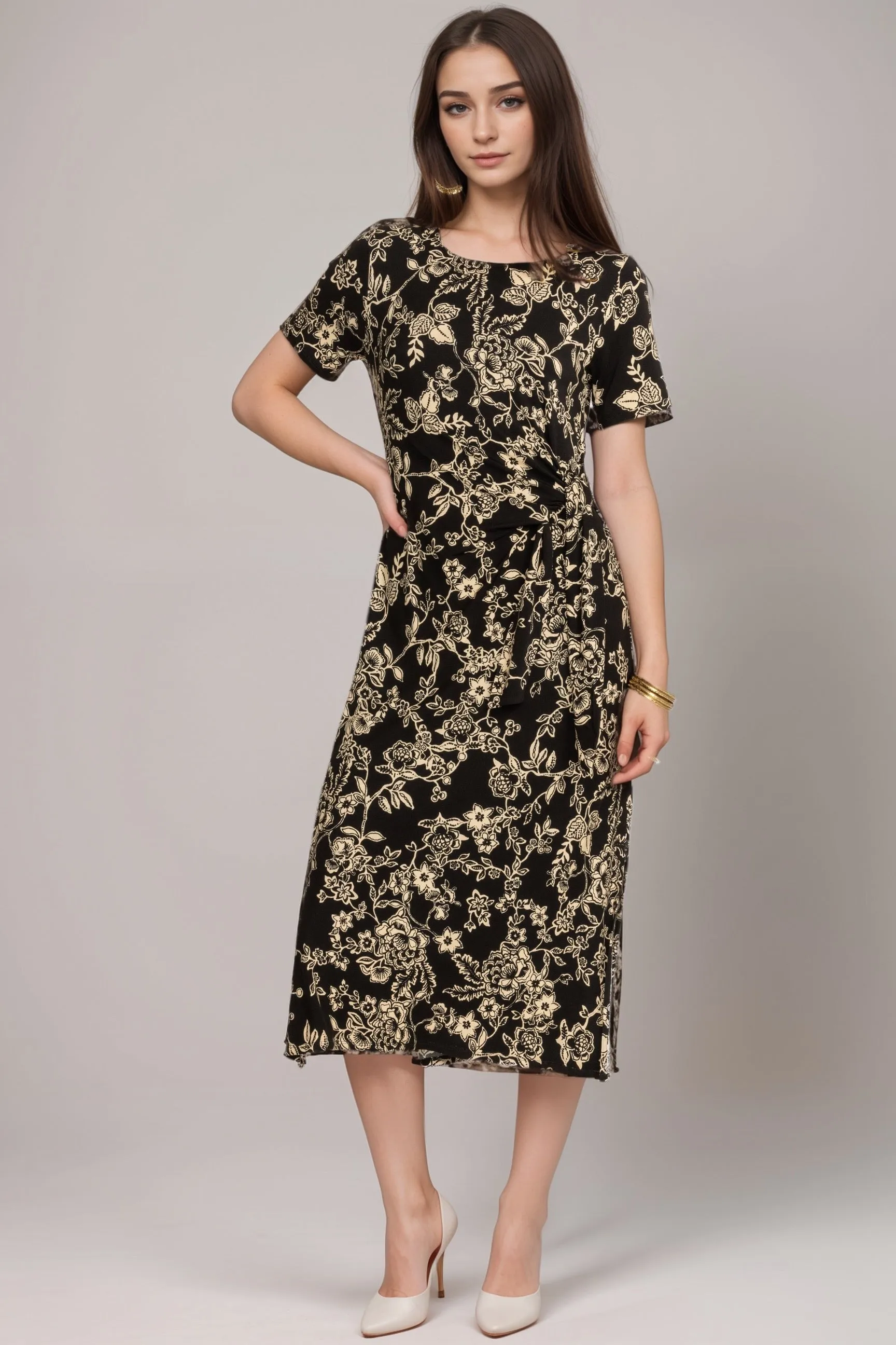 Johnny Was The Janie Favorite Side Tie Knit Midi Dress T36424