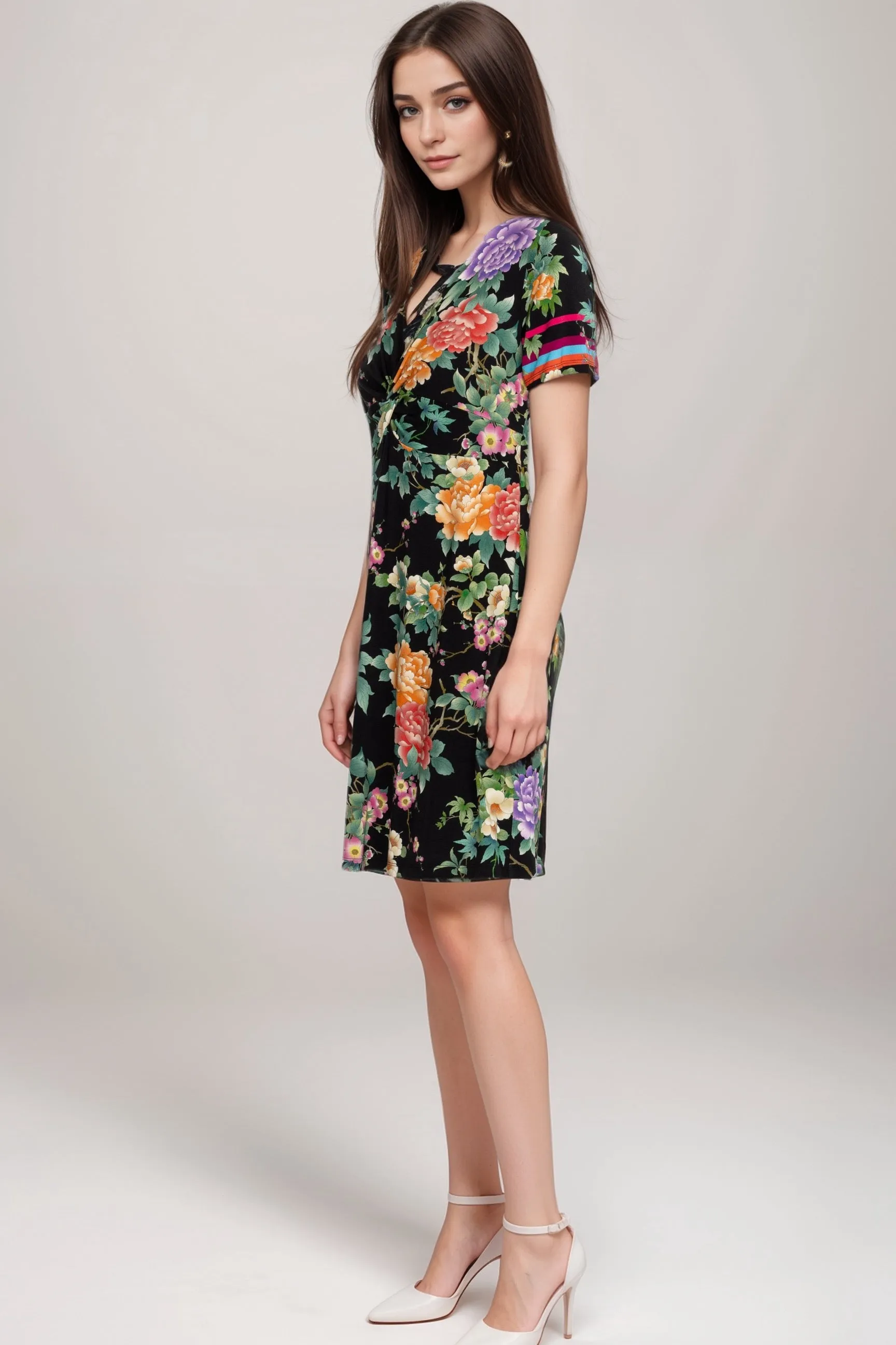 Johnny Was The Janie Favorite Twist Front Floral Swing Dress R36724