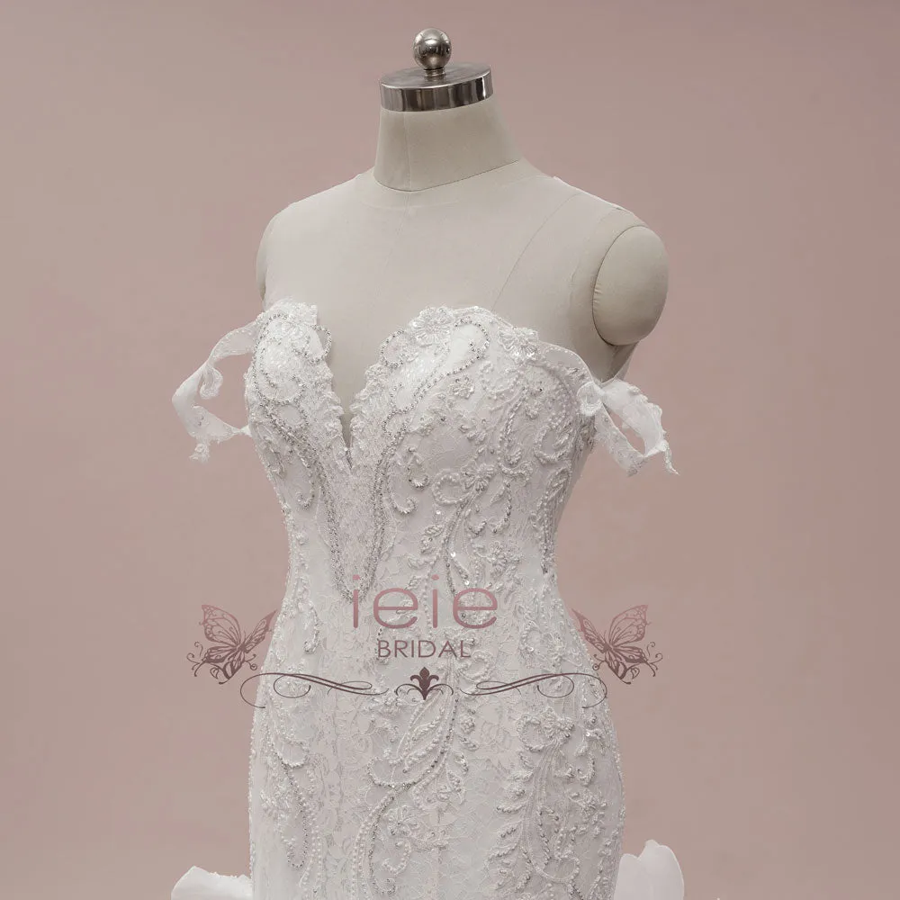 Lace Mermaid Wedding Dress with Ruffle Skirt | OKSANA
