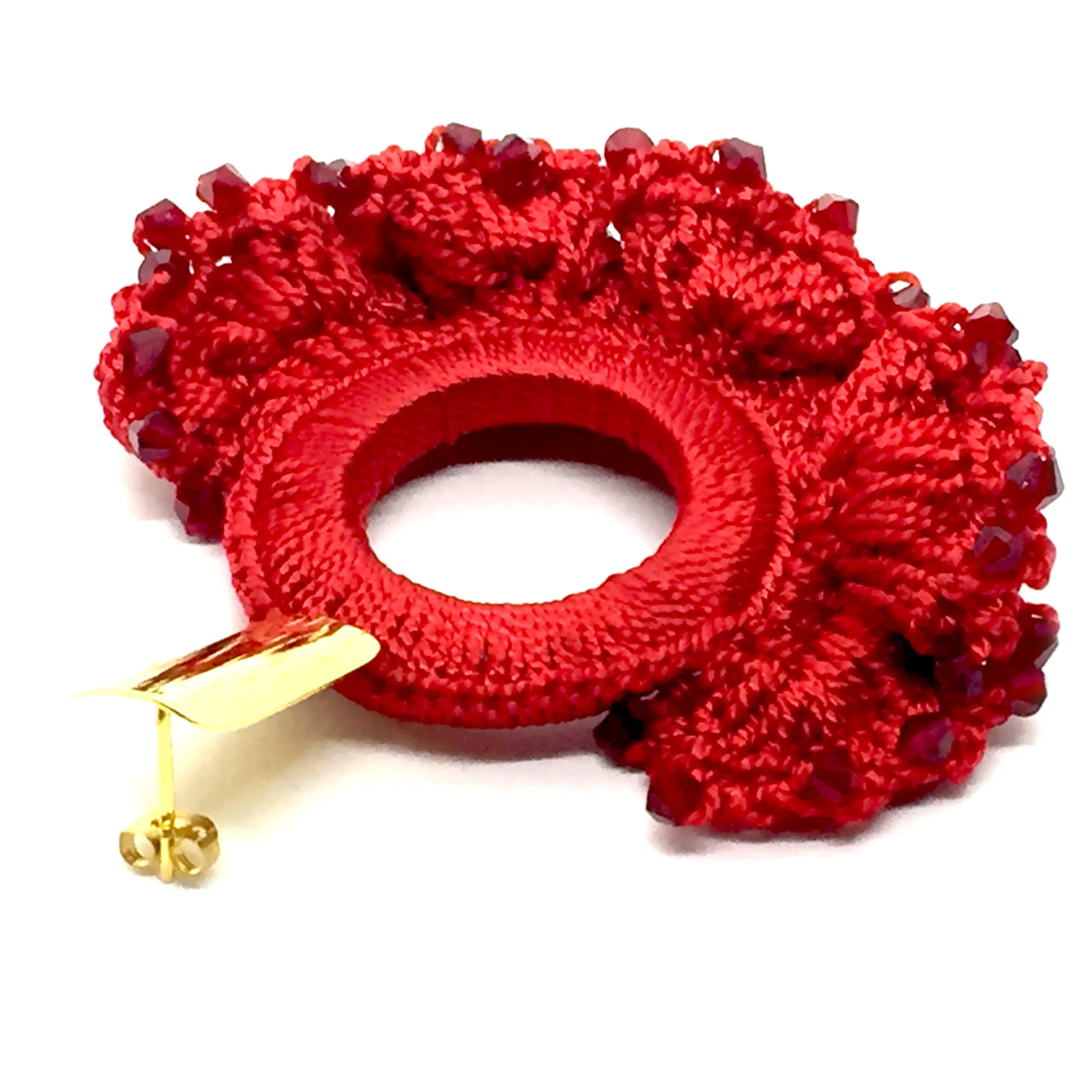 Libia: Red Crystals Cockscomb, 24K Gold