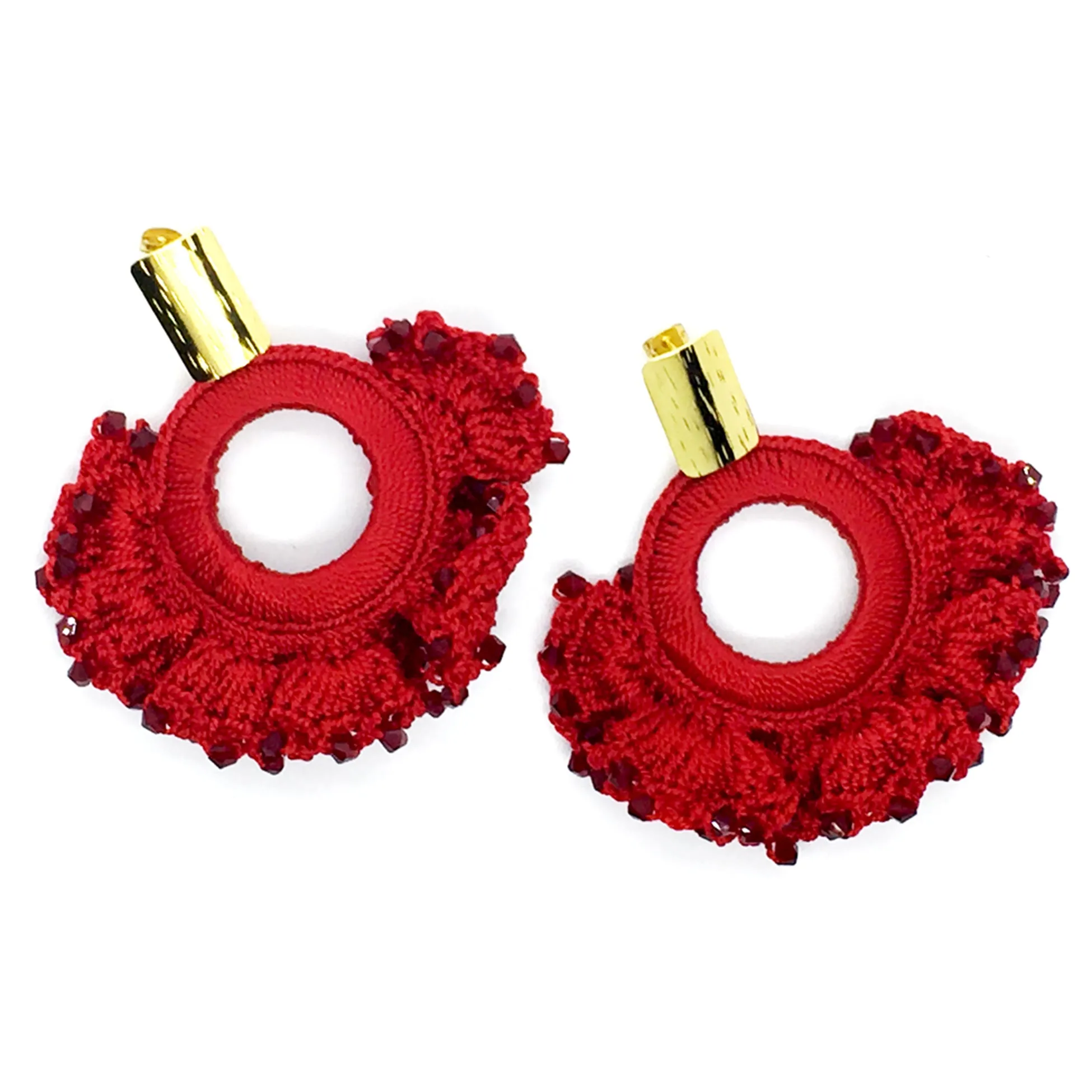 Libia: Red Crystals Cockscomb, 24K Gold