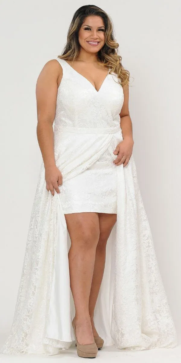 Lindas W1020 V-Neck Lace Print Pocket Details Sleeveless Dress
