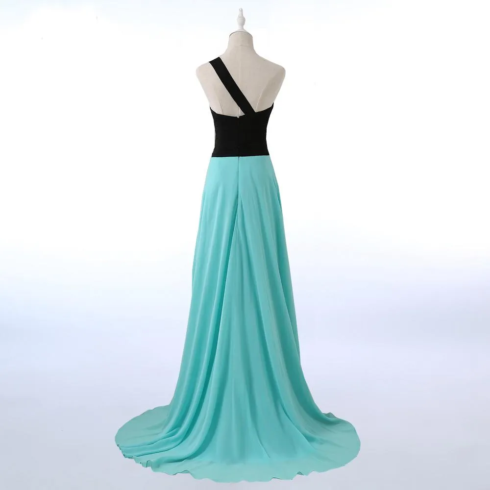 Long Bridesmaid Dress, Chiffon Bridesmaid Dress, Sleeveless Bridesmaid Dress, Dress for Wedding, One-Shoulder Bridesmaid Dress, Beach Bridesmaid Dress, LB0307