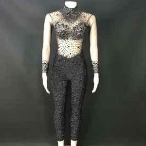 Long Sleeve See Through Jumpsuit