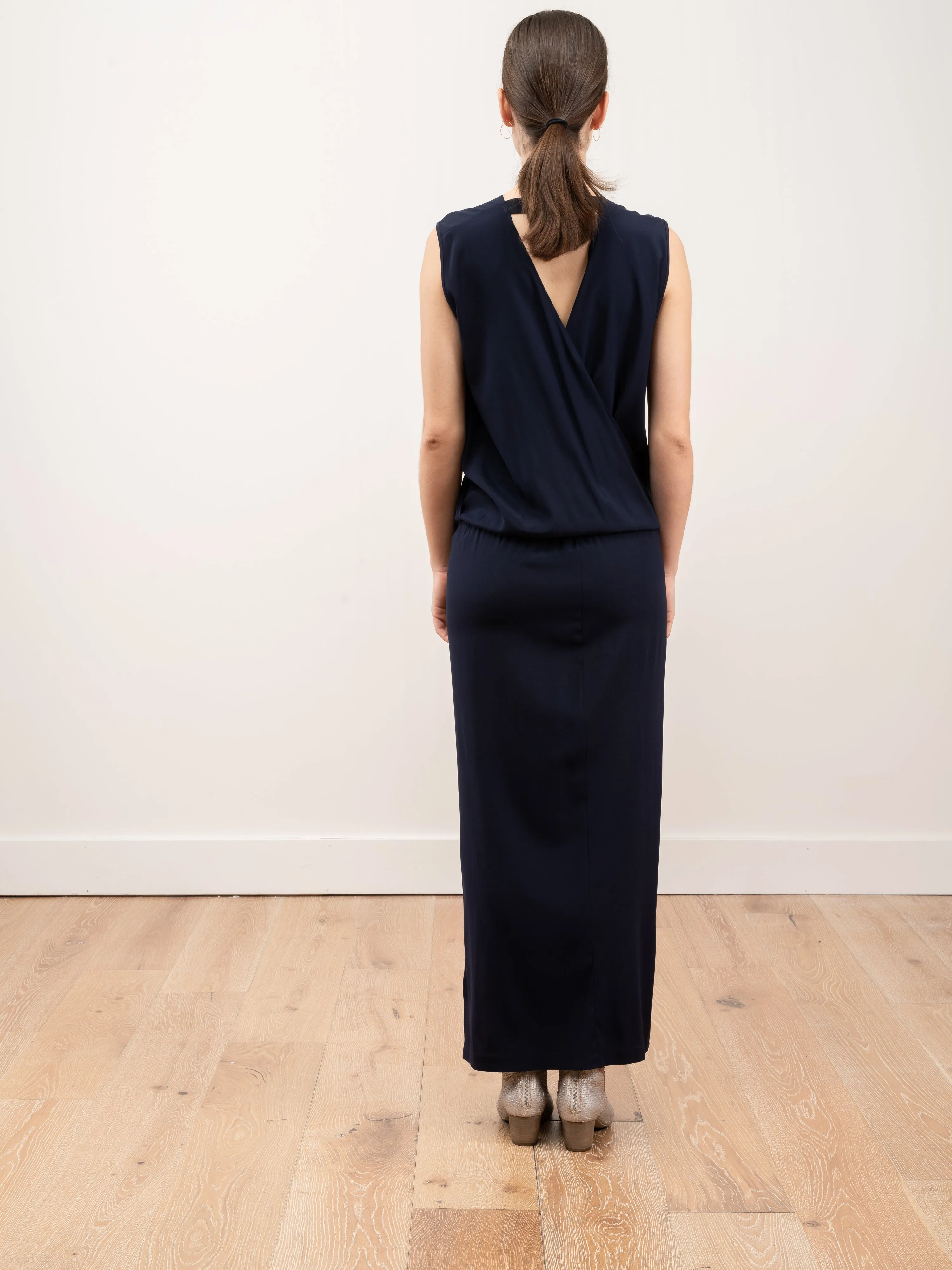 long wrap jazmin dress - ink jet