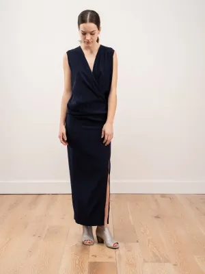 long wrap jazmin dress - ink jet