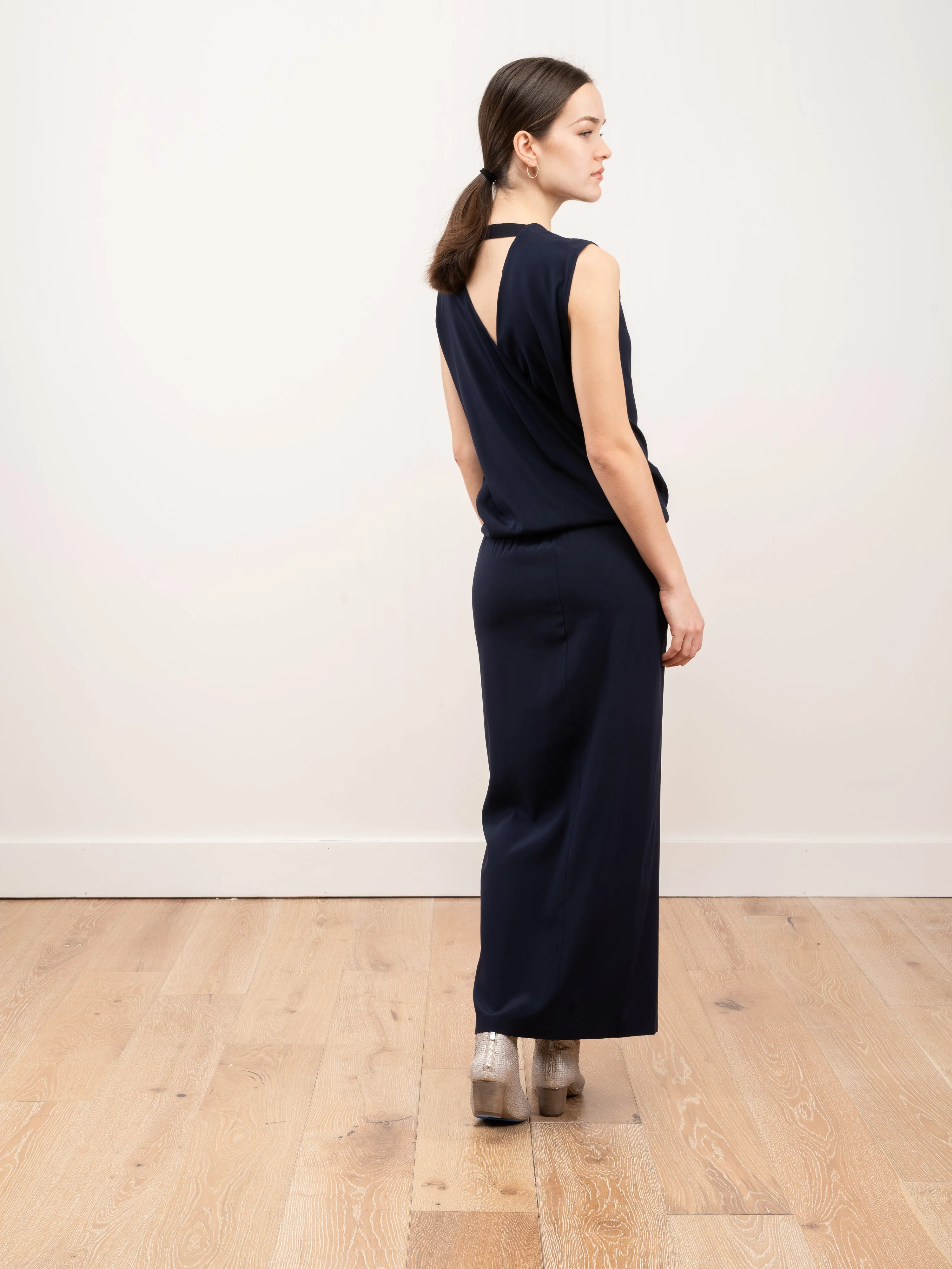 long wrap jazmin dress - ink jet
