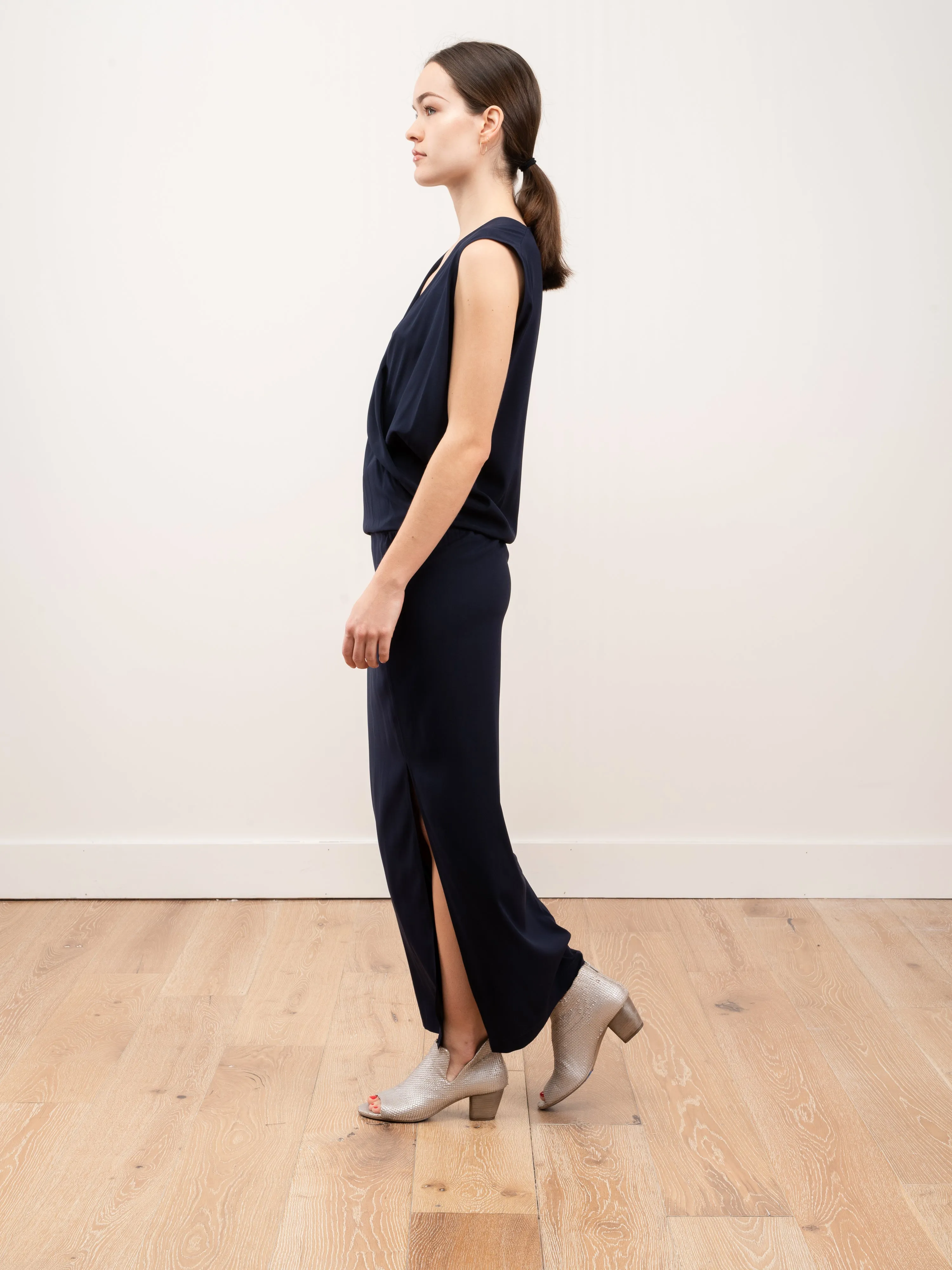 long wrap jazmin dress - ink jet