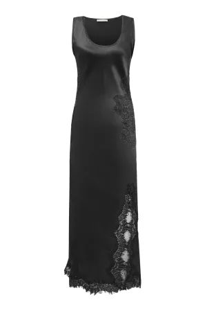 Luna Sleeveless Long Bias Dress - Black