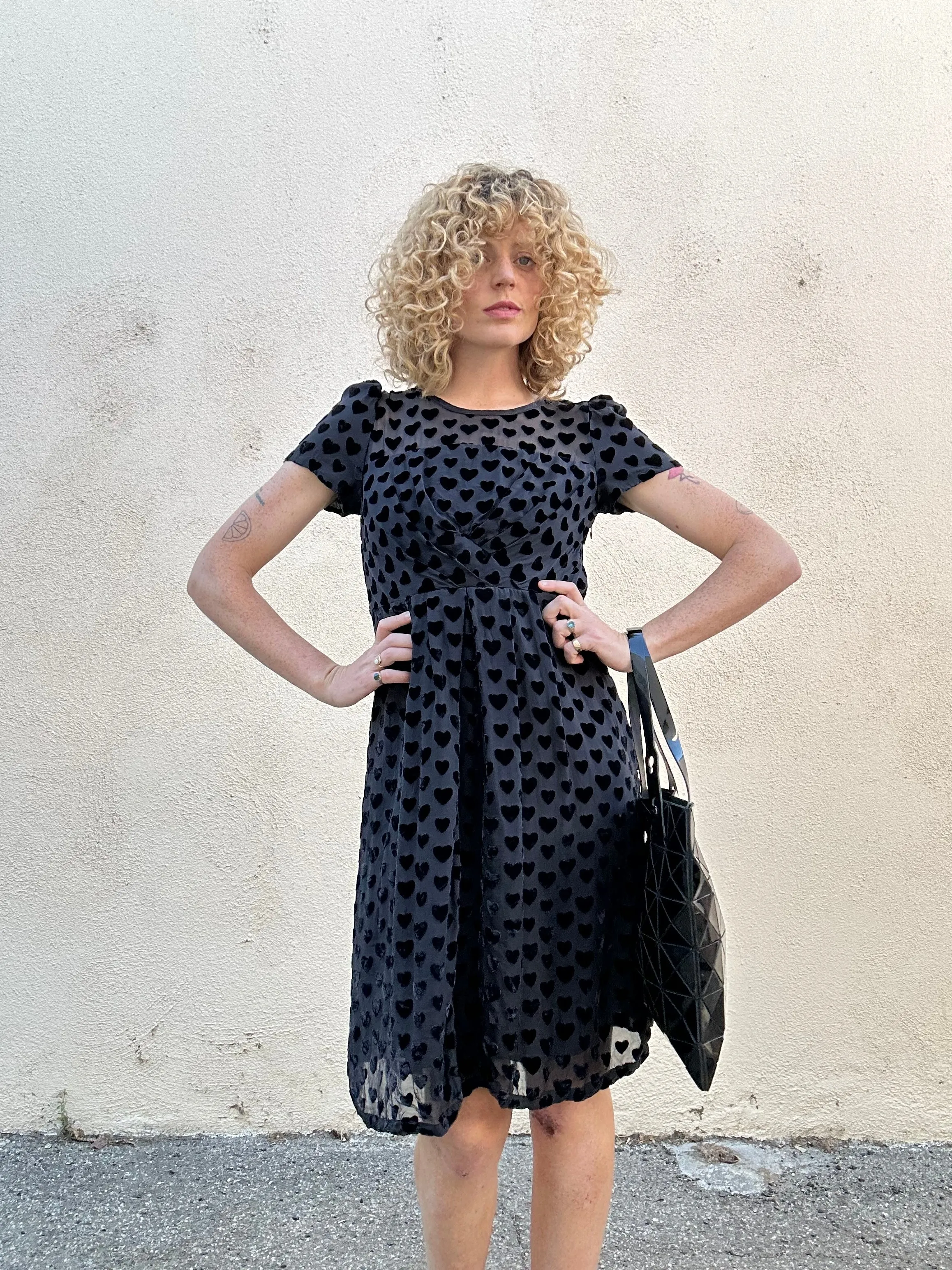 Marc Jacobs Black Velvet Hearts Dress