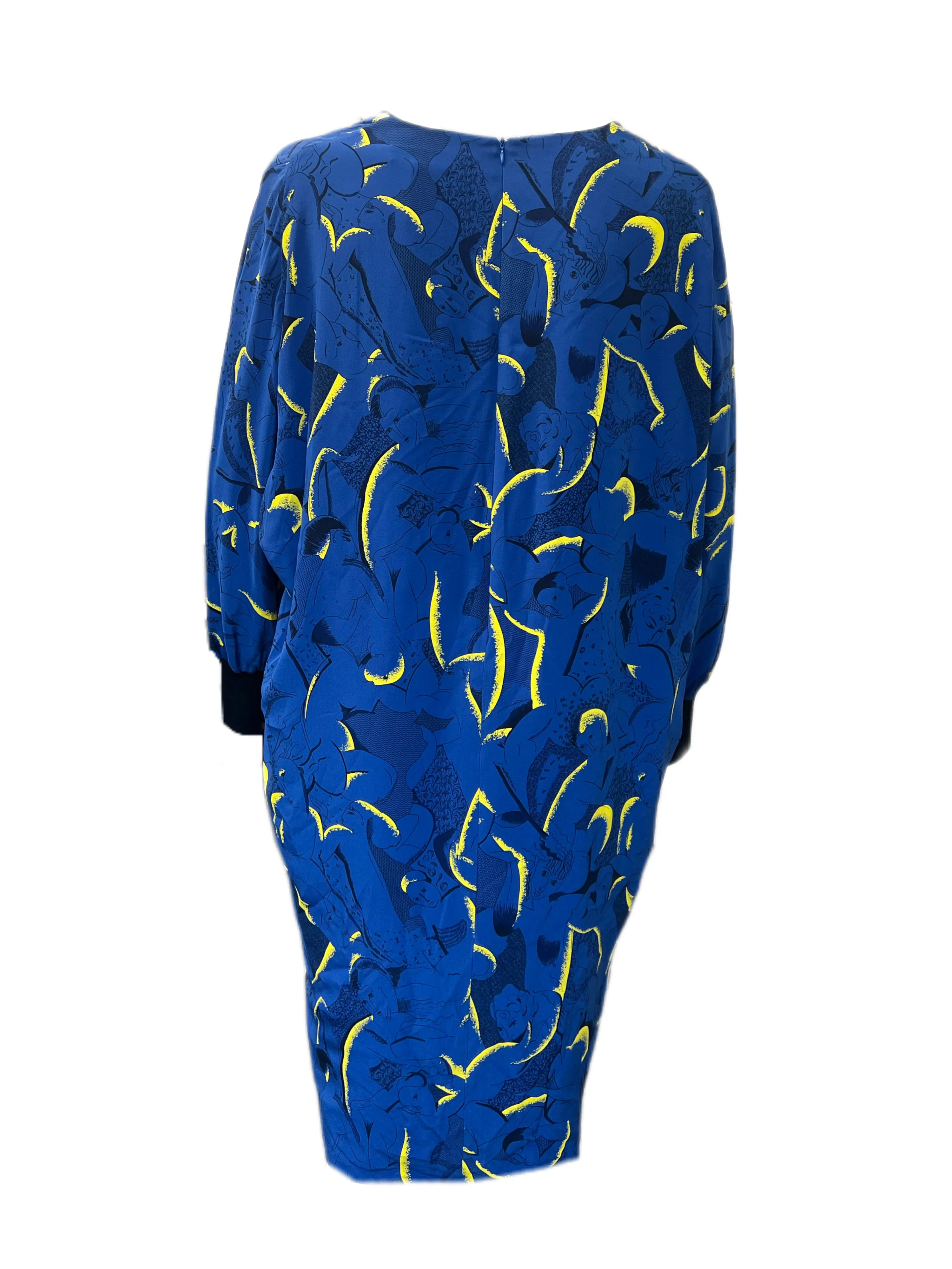 Marina Rinaldi Women's Blue Decidere Silk A Lne Dress NWT
