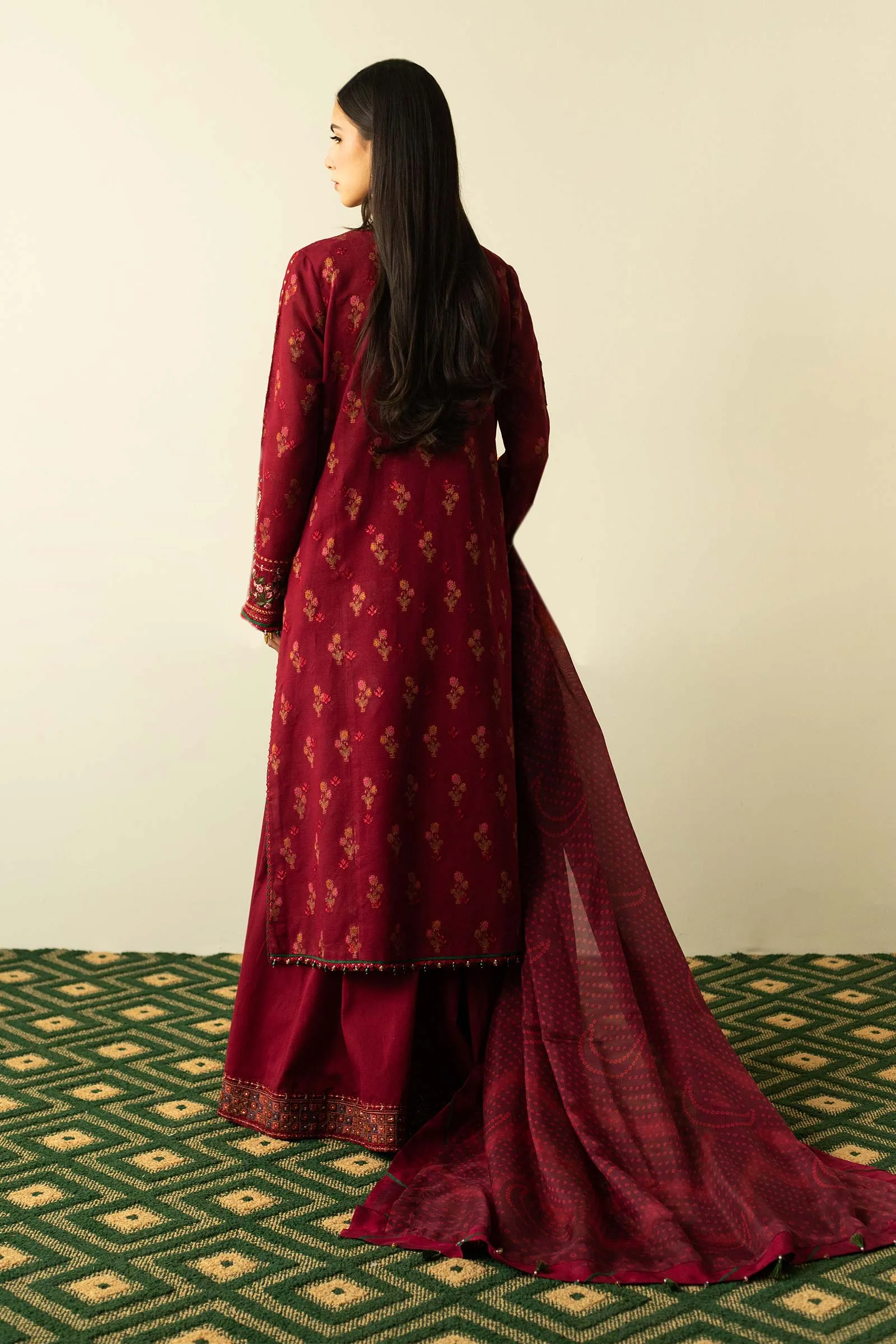 Maroon Pakistani Embroidered Salwar Kameez For Party Dress